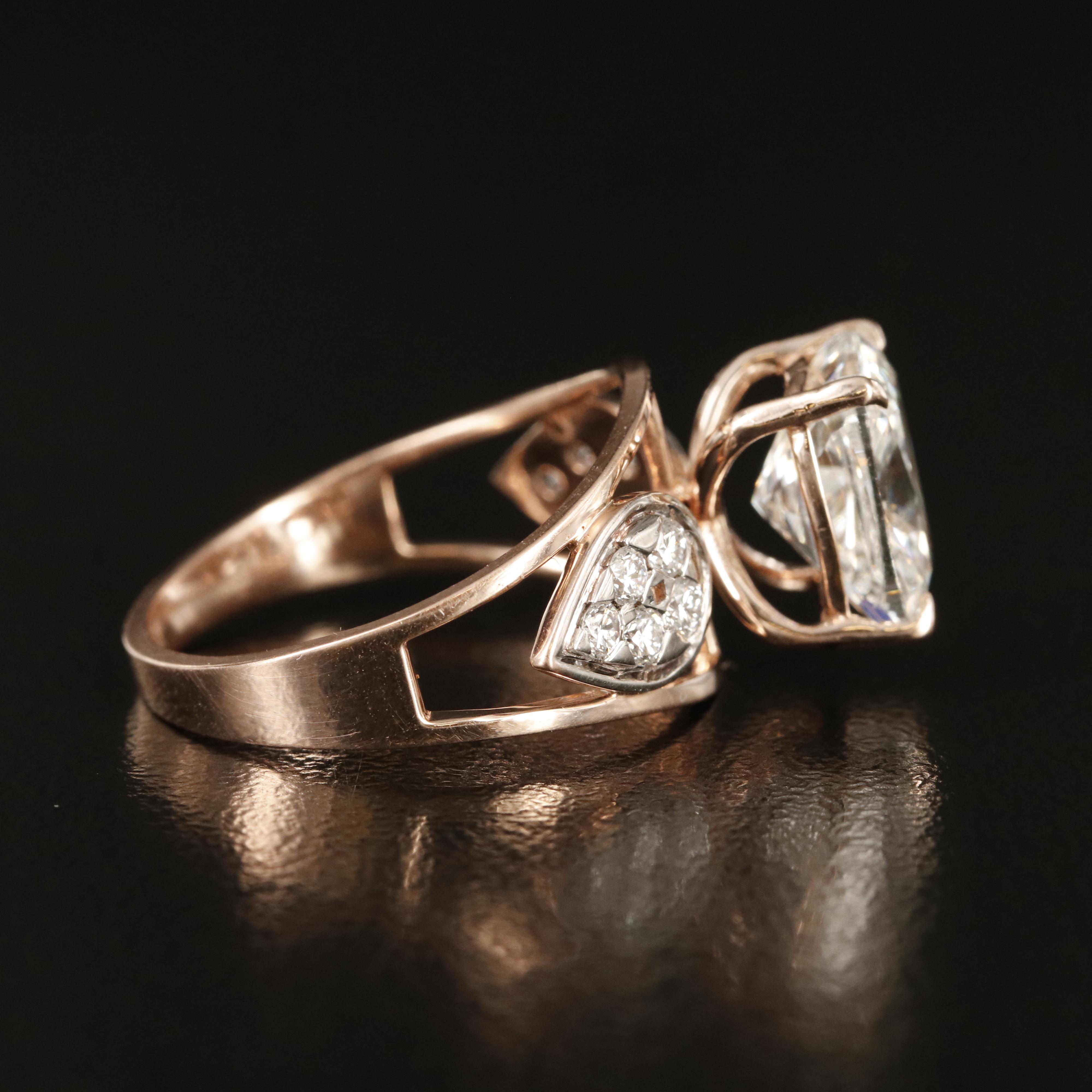 14K Rose Gold 3.60 CTW Lab Grown Diamond Ring with IGI Report