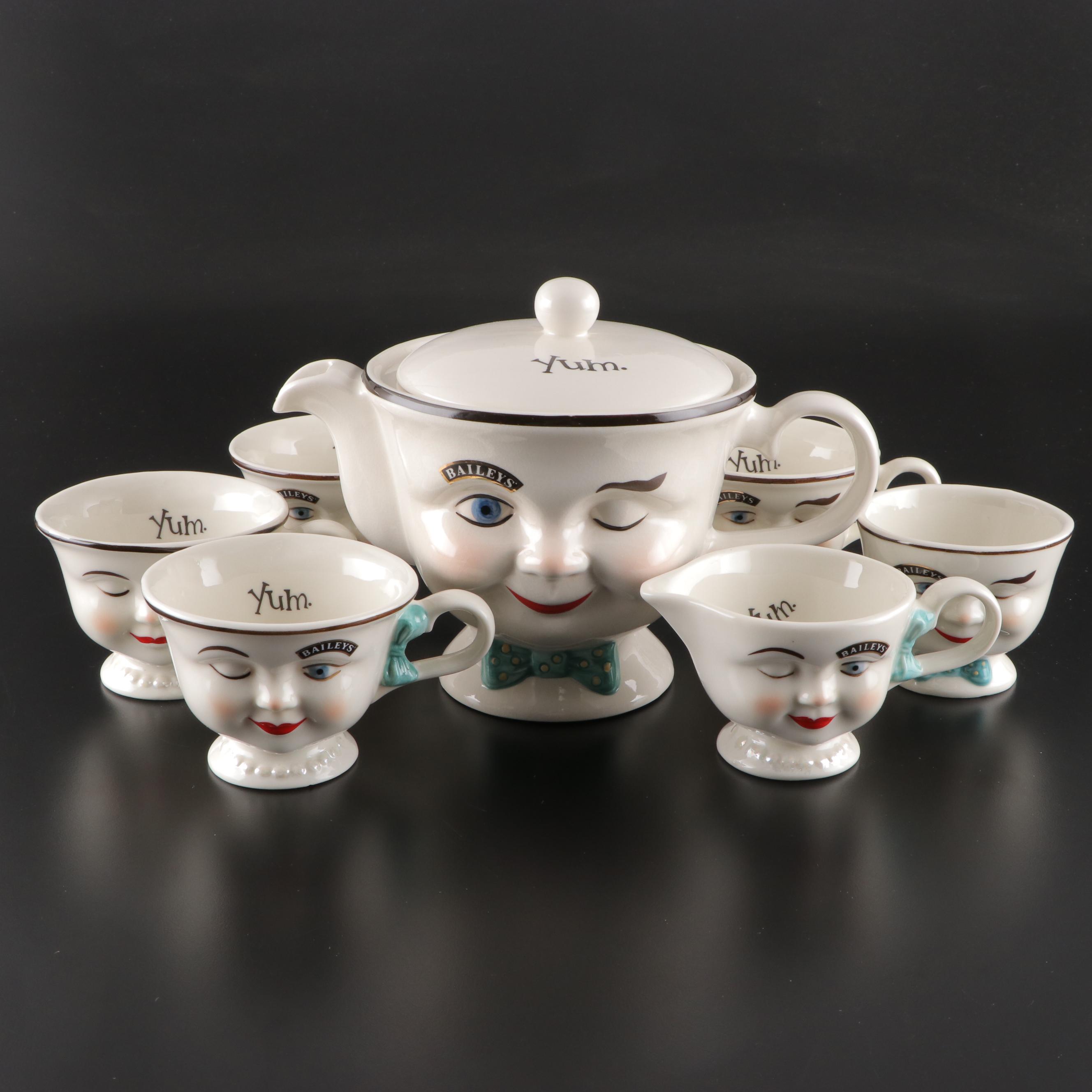 Bailey's Limited Edition Ceramic Face Coffee Set, 1996