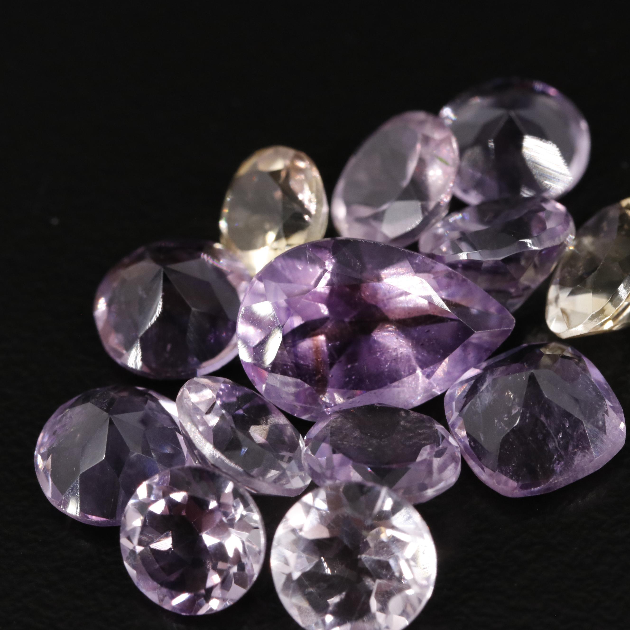 Loose 16.70 CTW Amethyst and Citrine Lot