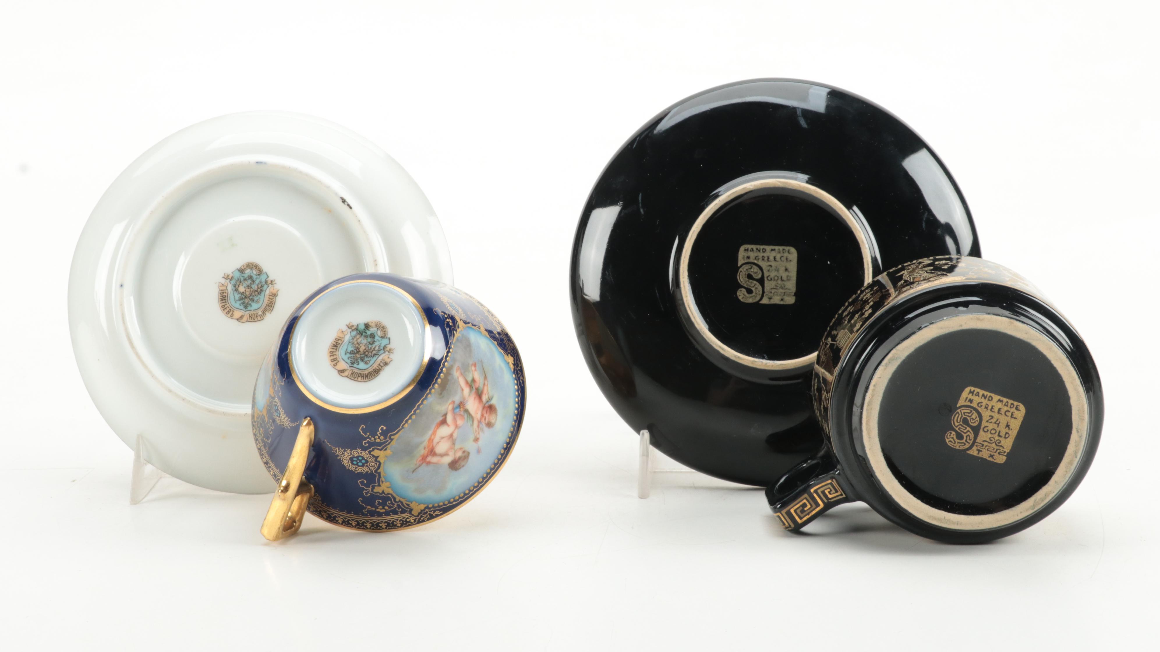 Christian Dior and International Porcelain Teacup and Saucer Collection