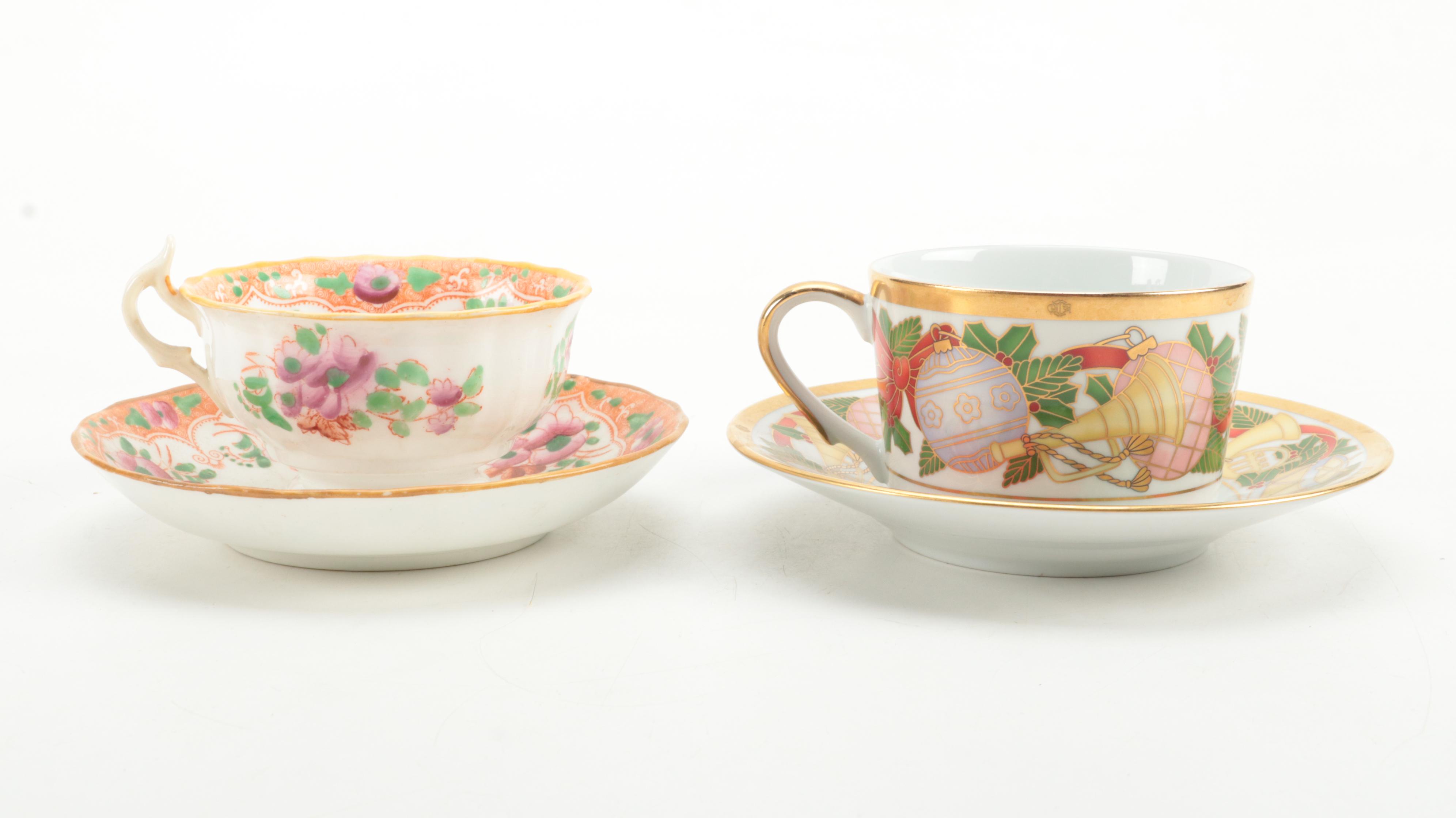 Christian Dior and International Porcelain Teacup and Saucer Collection