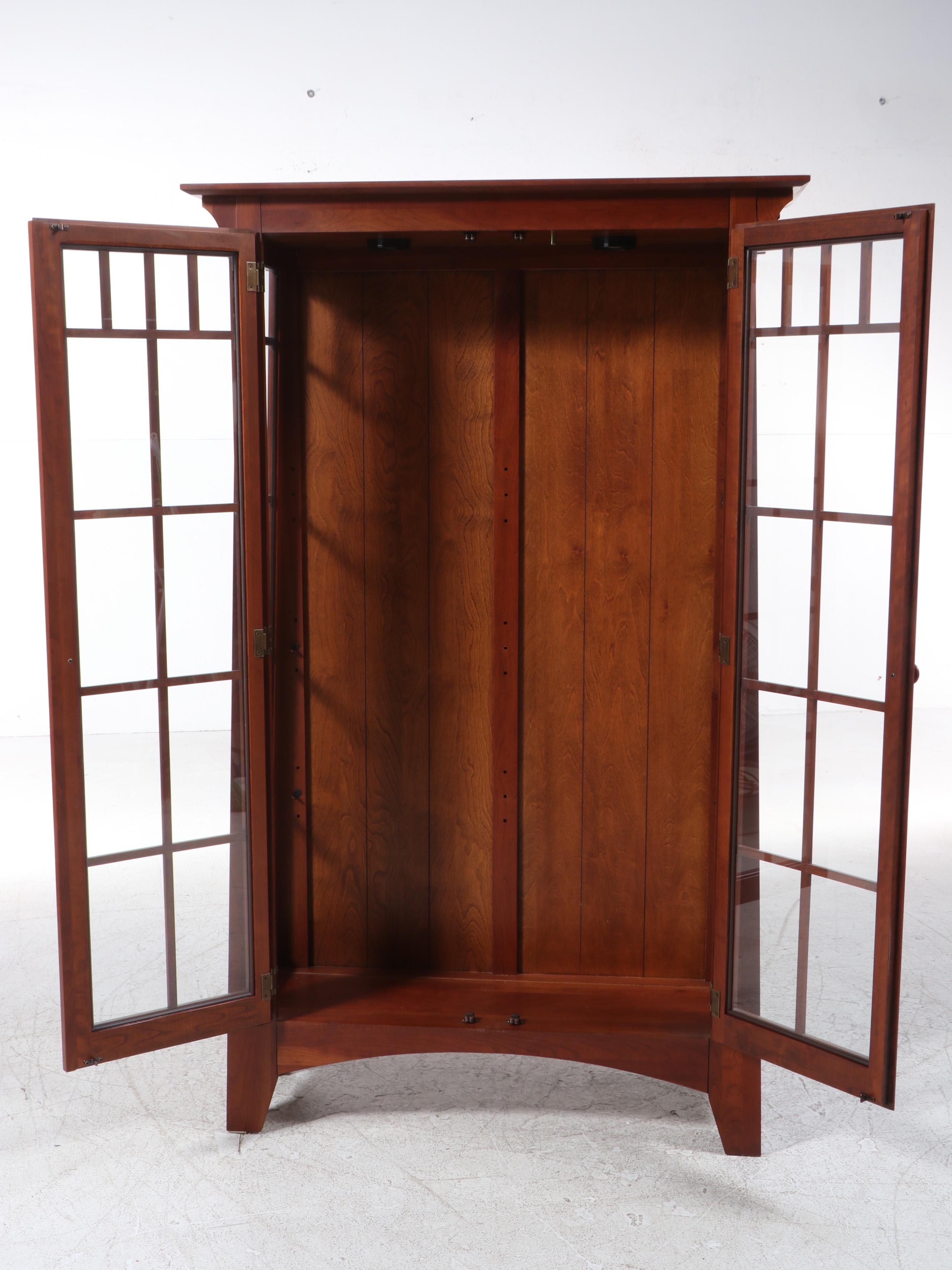 Ethan Allen "American Impressions" Arts and Crafts Style Cherry Display Cabinet