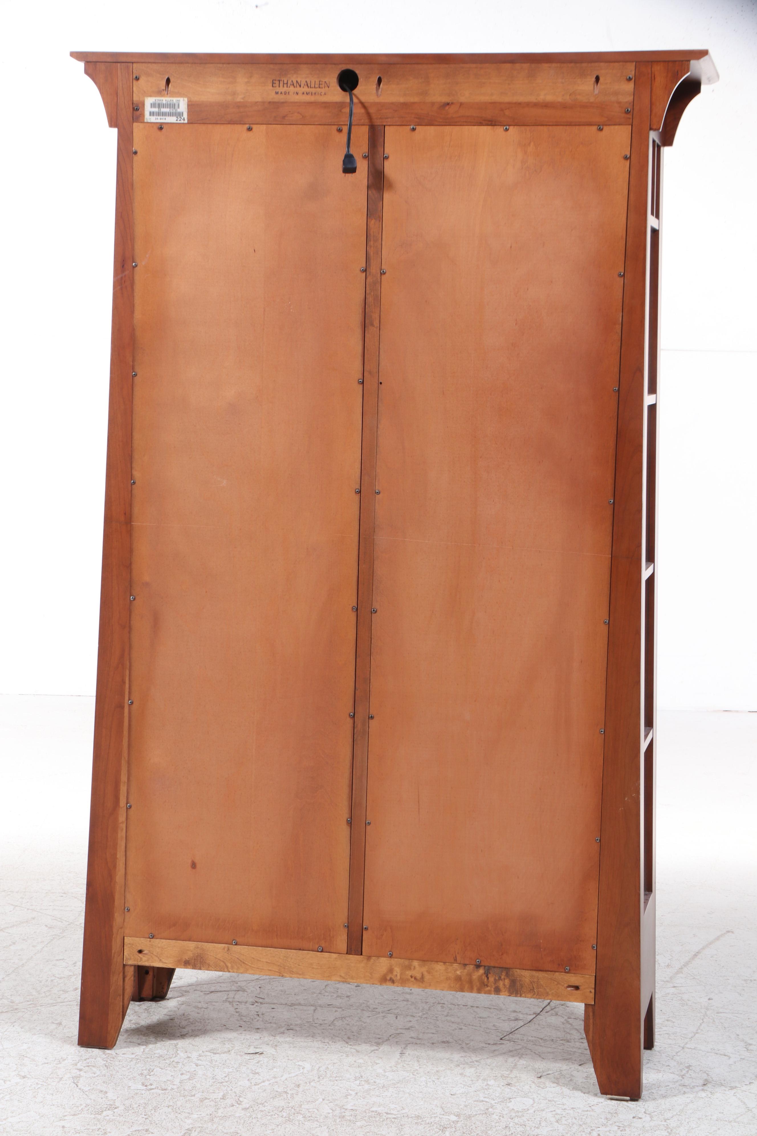 Ethan Allen "American Impressions" Arts and Crafts Style Cherry Display Cabinet