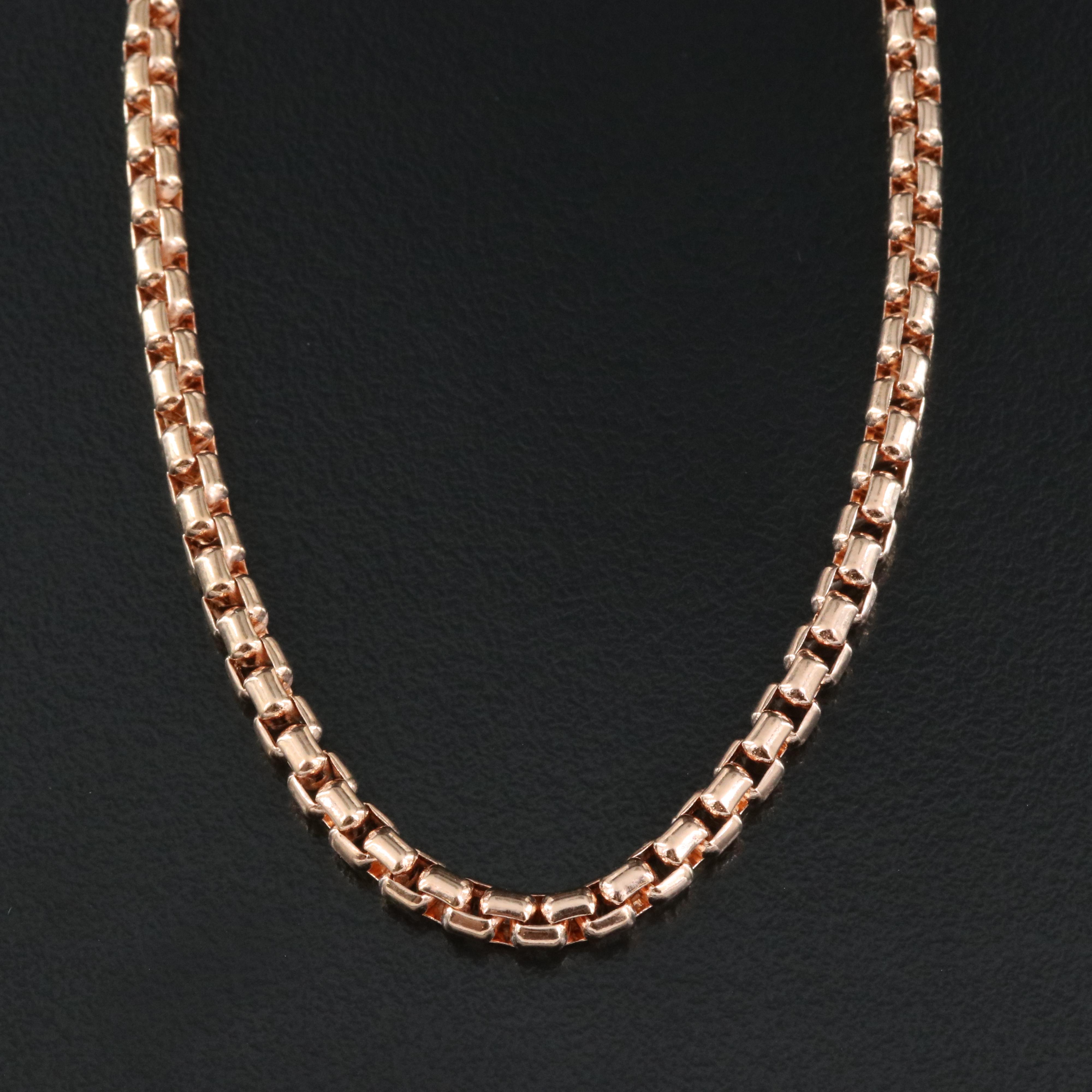 14K Rose Gold Box Chain Necklace