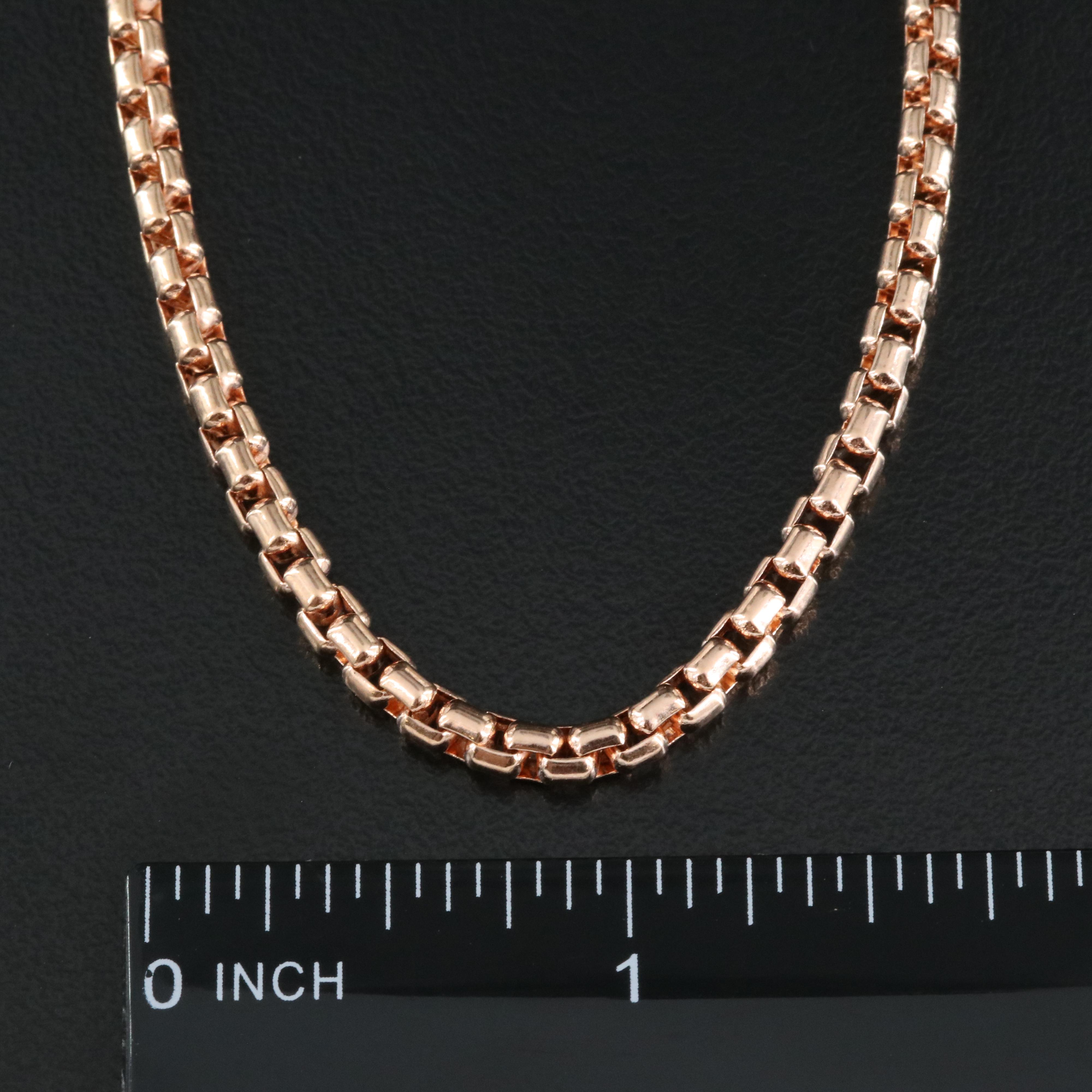 14K Rose Gold Box Chain Necklace
