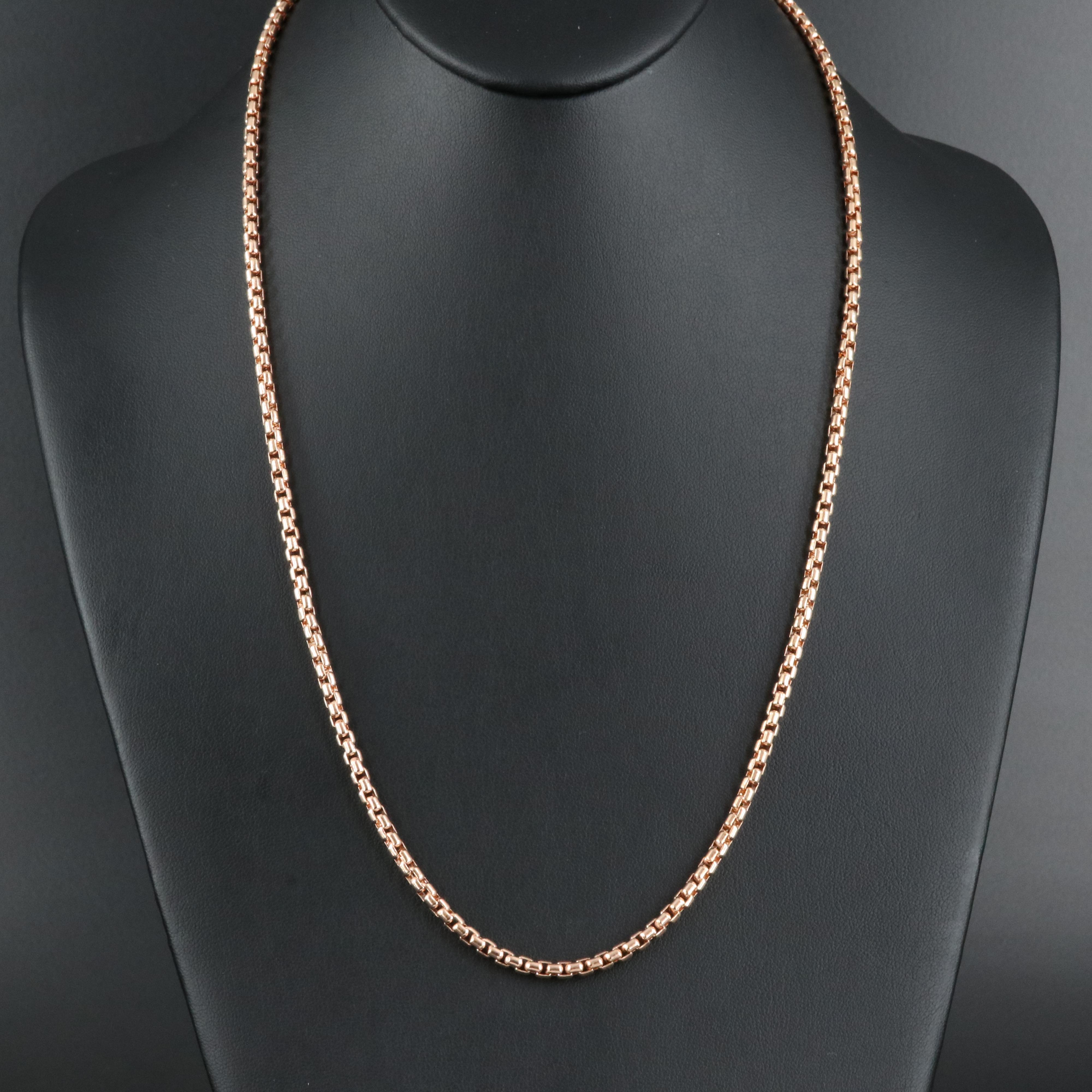 14K Rose Gold Box Chain Necklace
