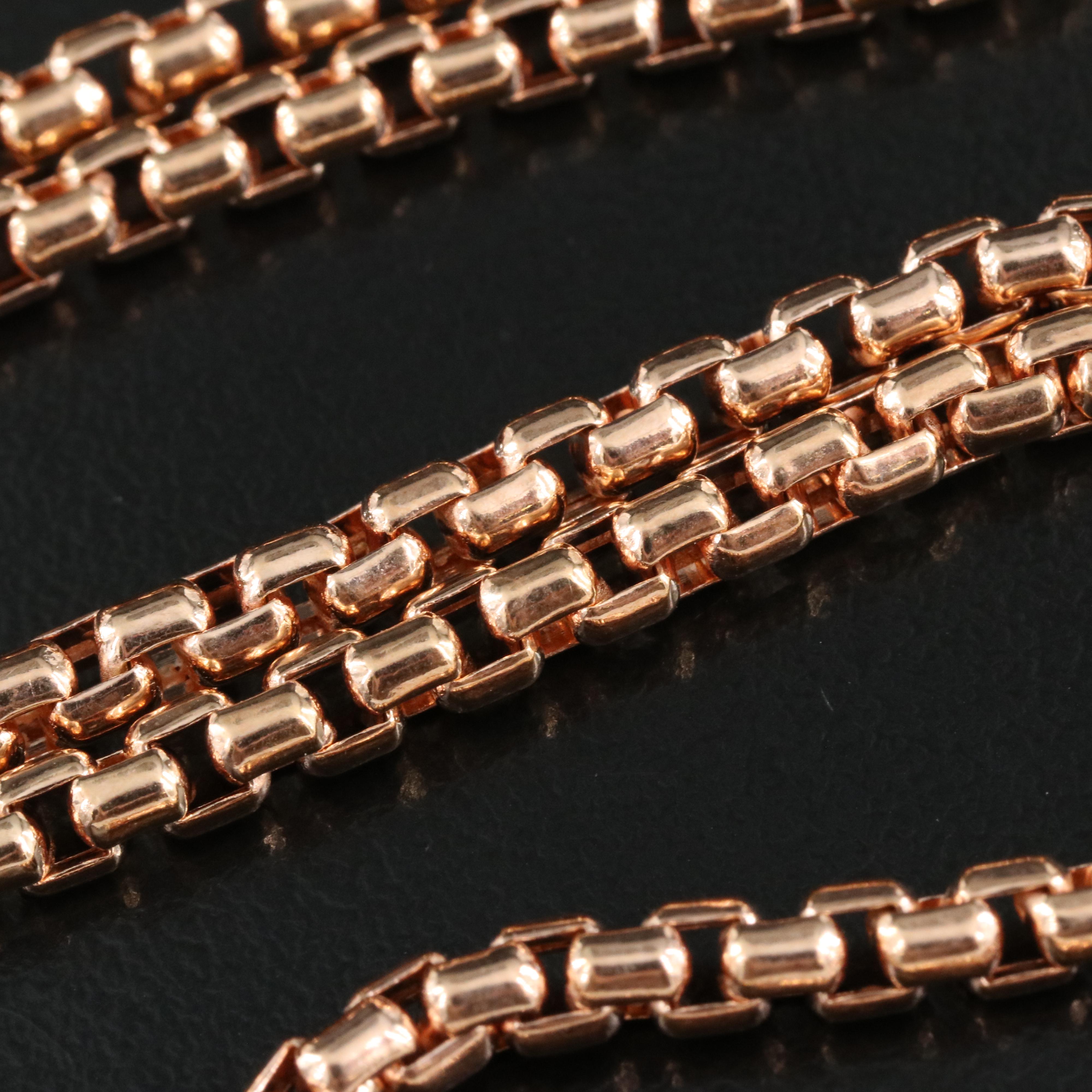 14K Rose Gold Box Chain Necklace