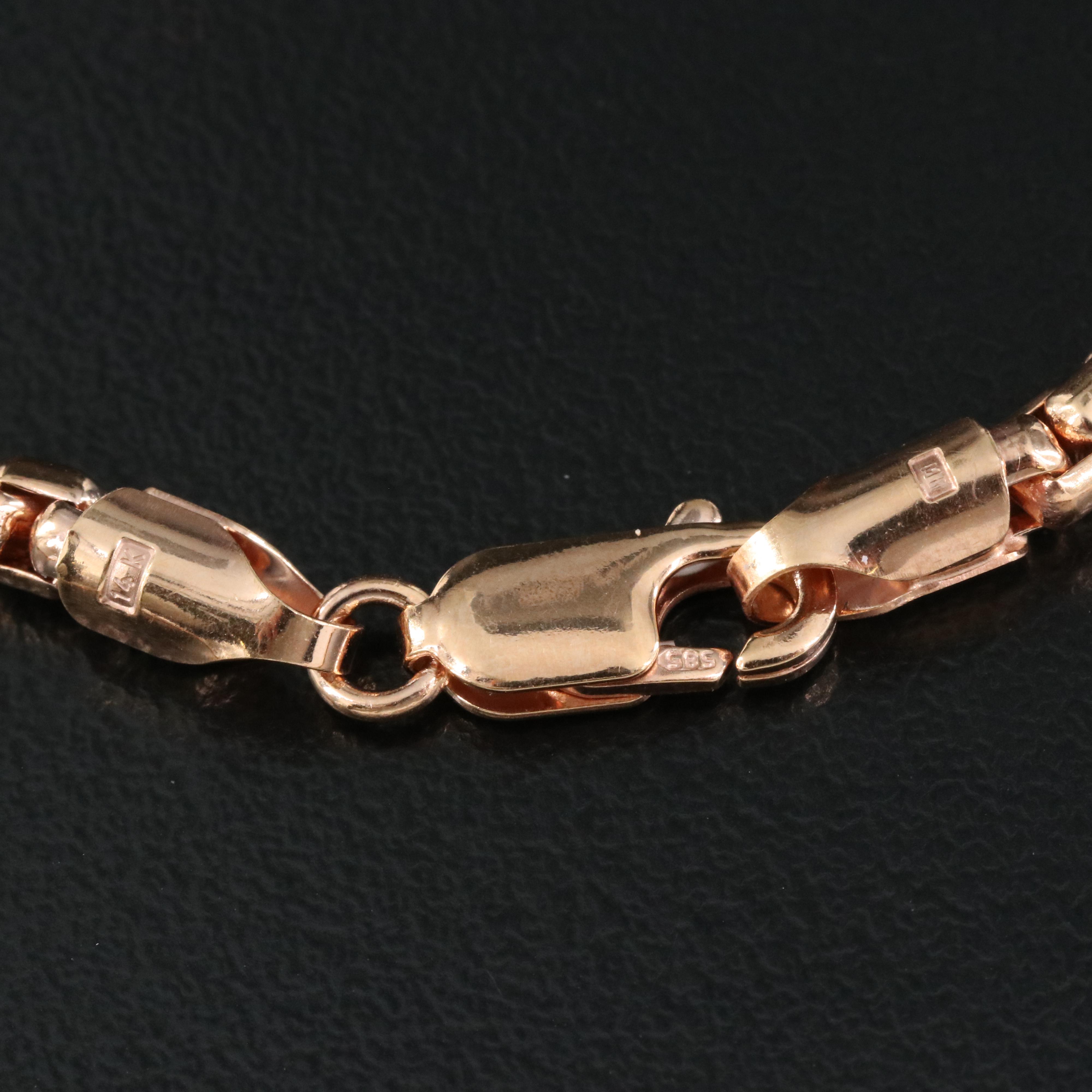 14K Rose Gold Box Chain Necklace