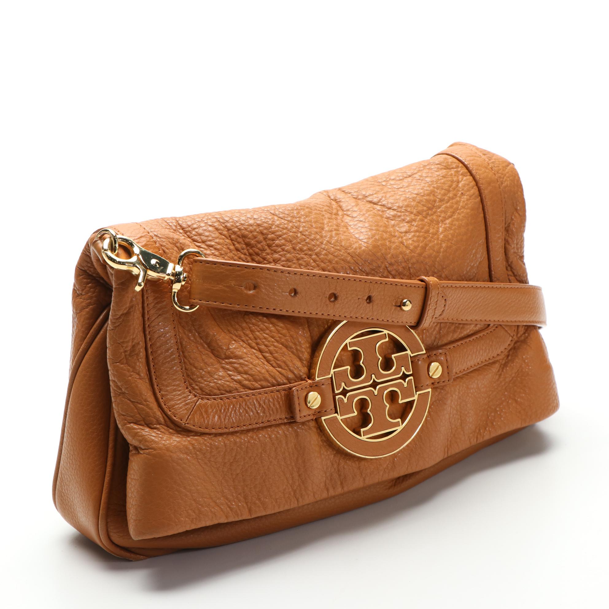 Tory Burch Amanda Fold-Over Shoulder Bag in Grain Leather