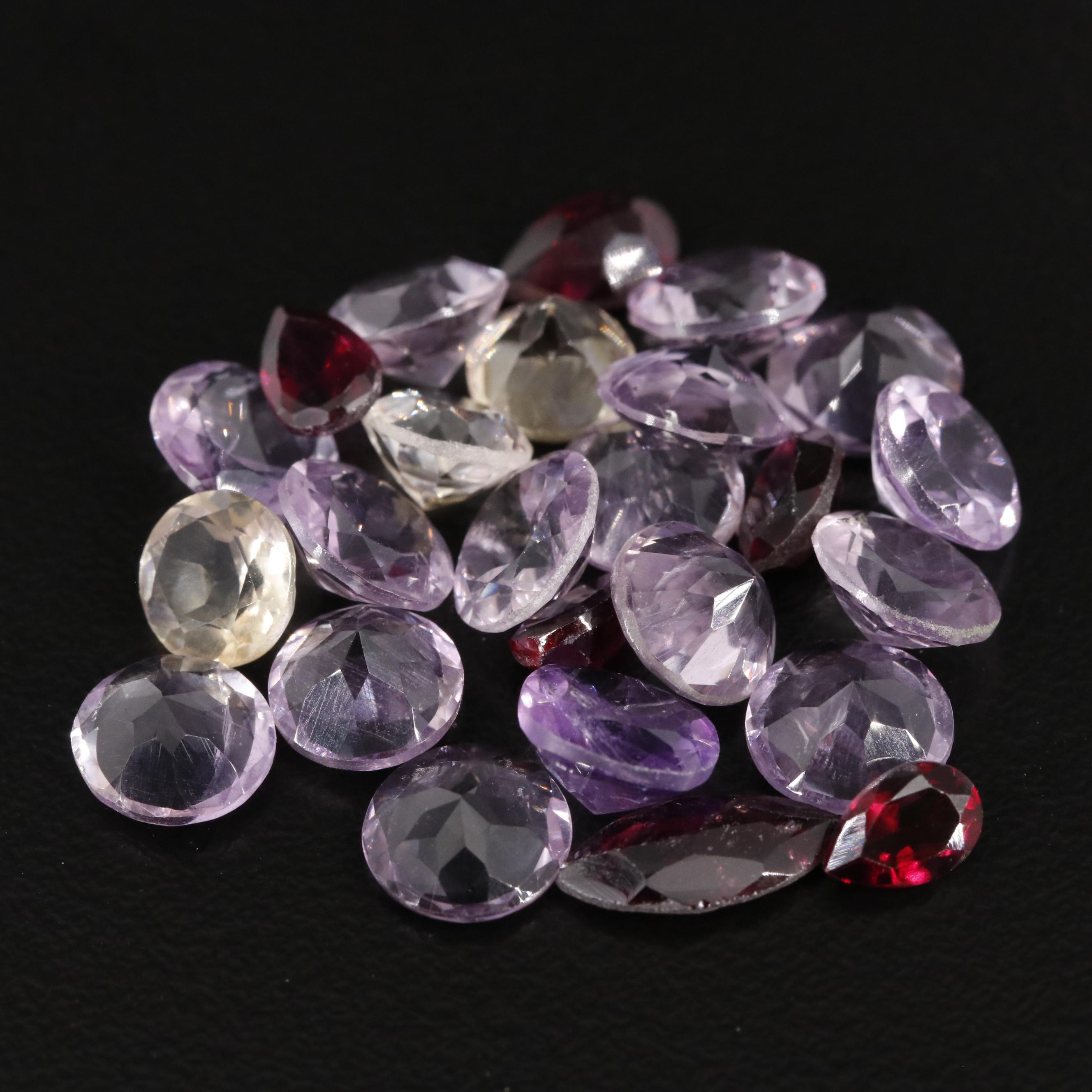 Loose 23.15 CTW Amethyst, Citrine and Garnet Lot