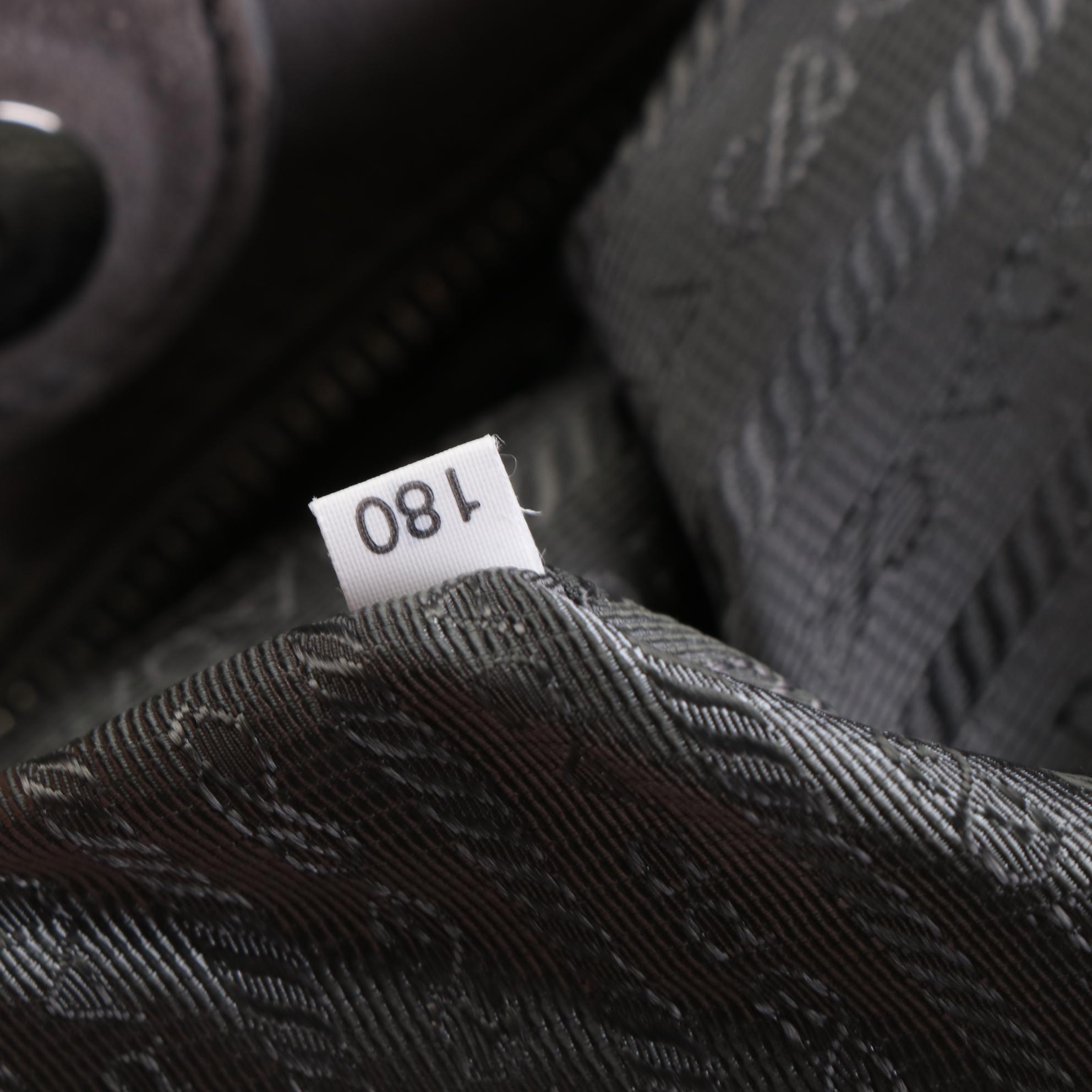 Prada Double Zip Handbag in Suede and Canvas