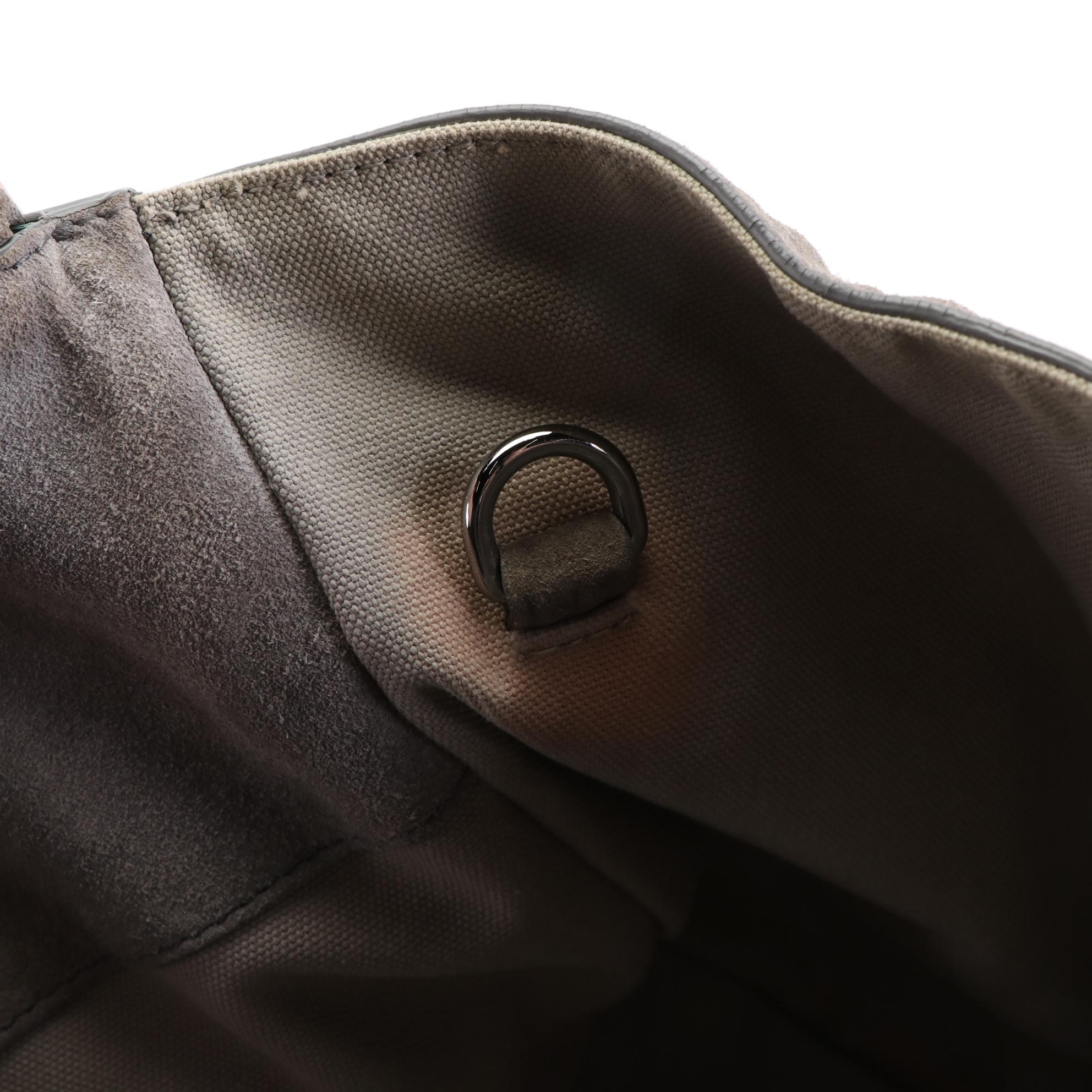 Prada Double Zip Handbag in Suede and Canvas