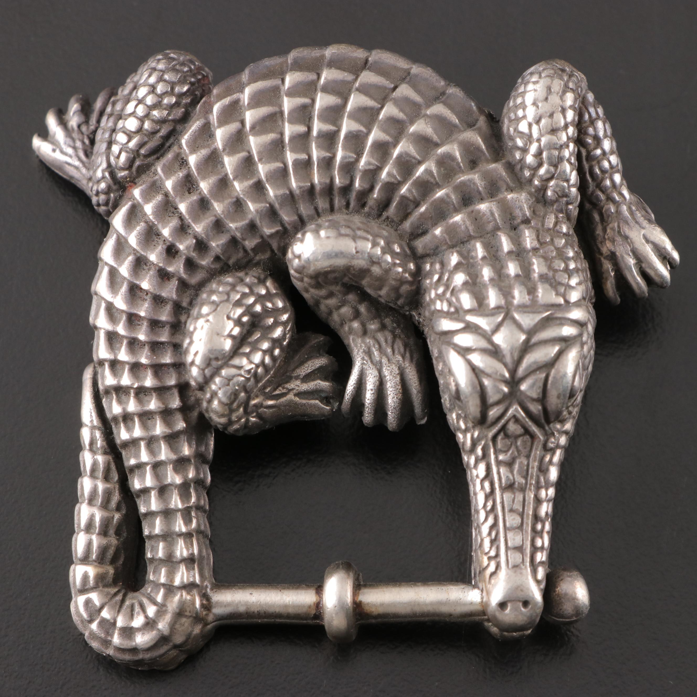 Barry Kieselstein-Cord Sterling Silver Alligator Small Belt Buckle