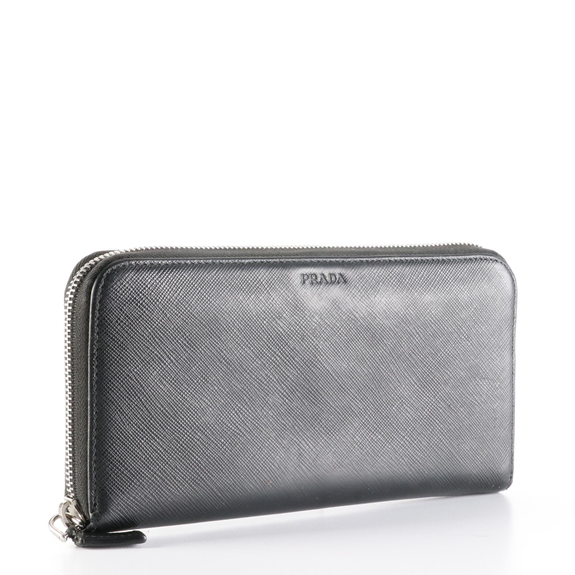 Prada Zip-Around Wallet in Saffiano Leather