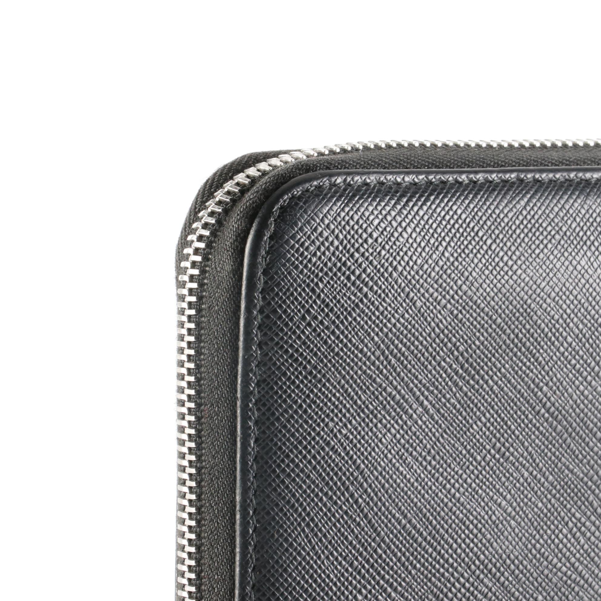 Prada Zip-Around Wallet in Saffiano Leather