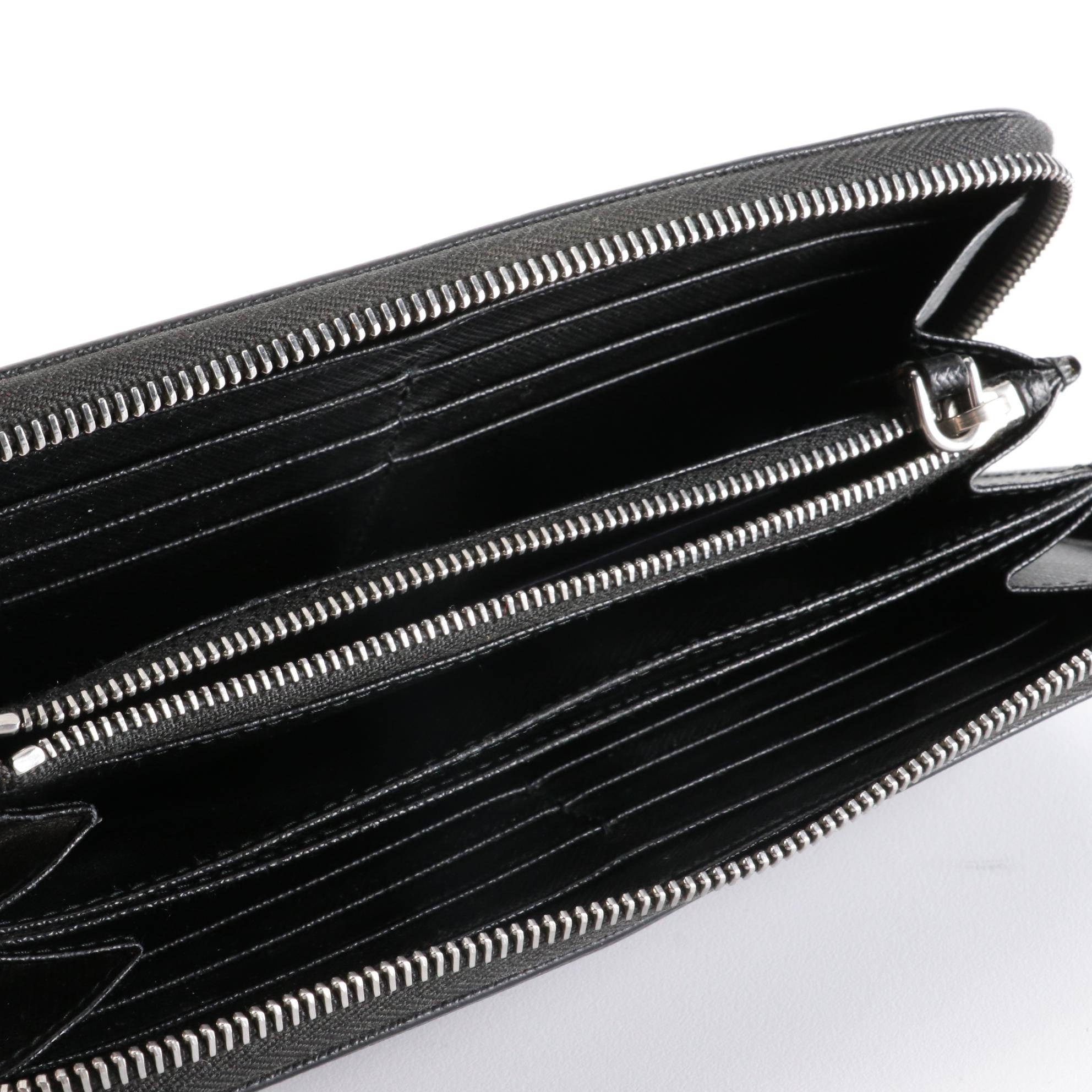 Prada Zip-Around Wallet in Saffiano Leather