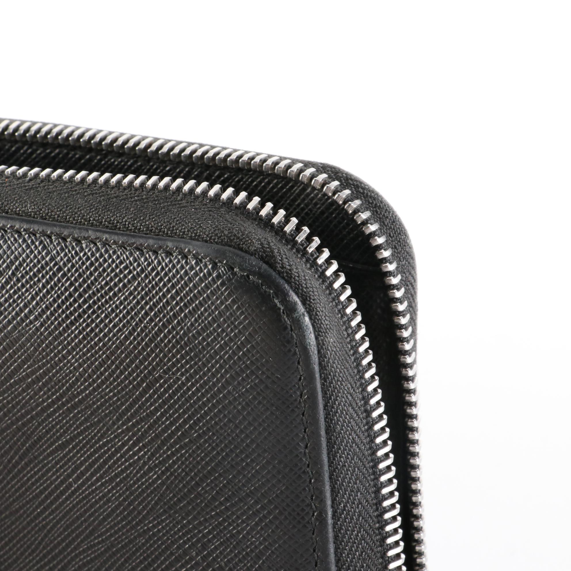 Prada Zip-Around Wallet in Saffiano Leather