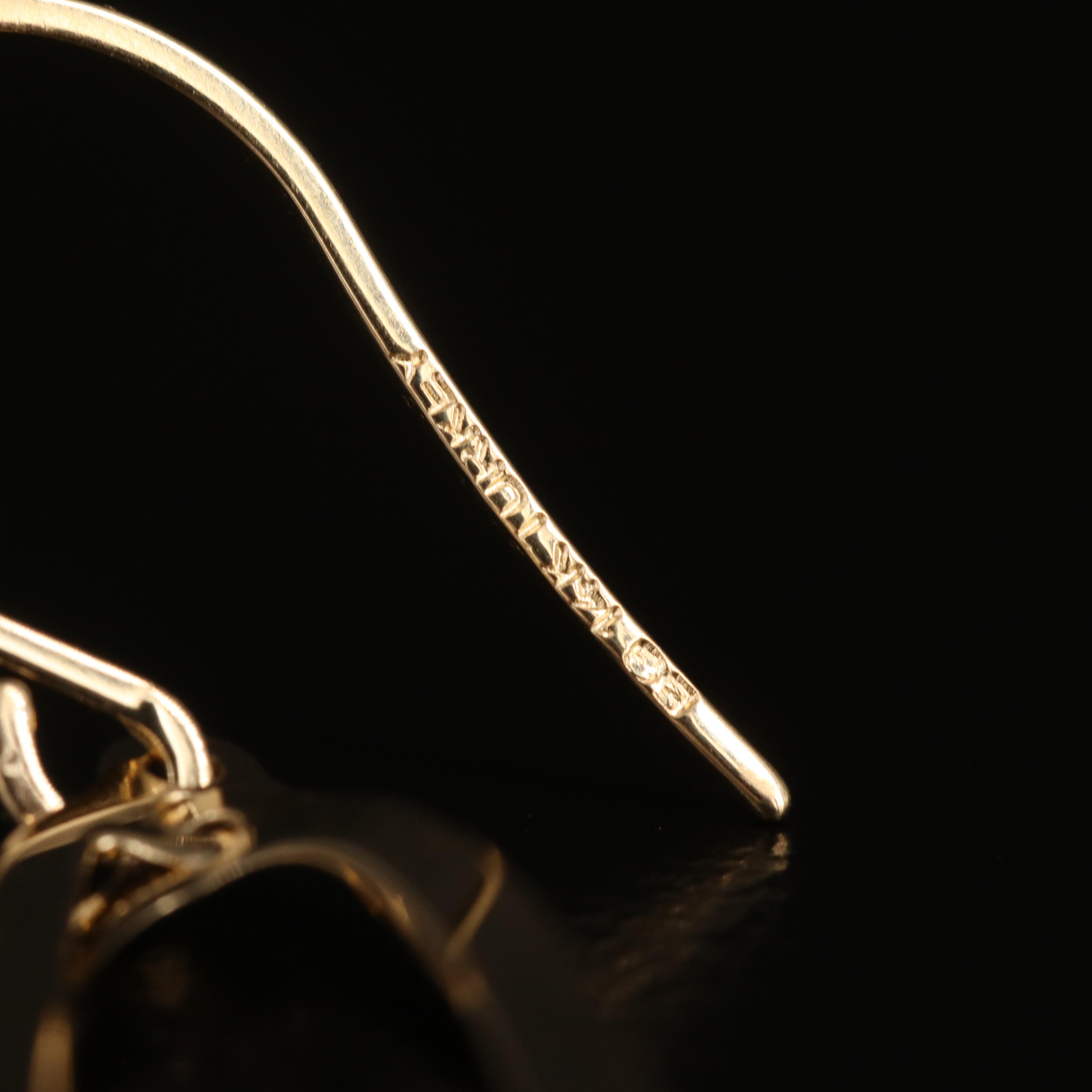 14K Oval Dangle Earrings