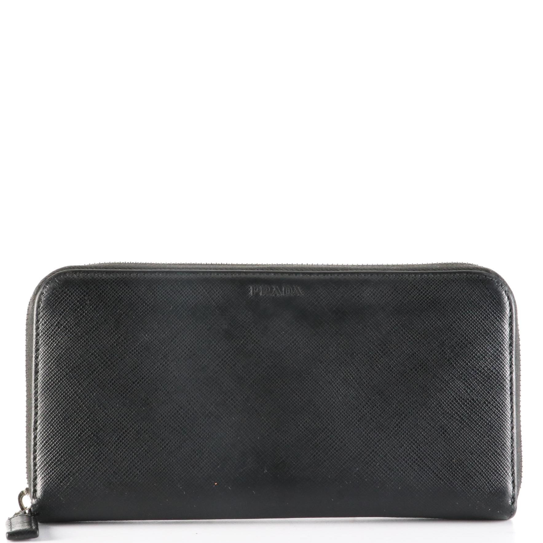 Prada Zip-Around Wallet in Saffiano Leather