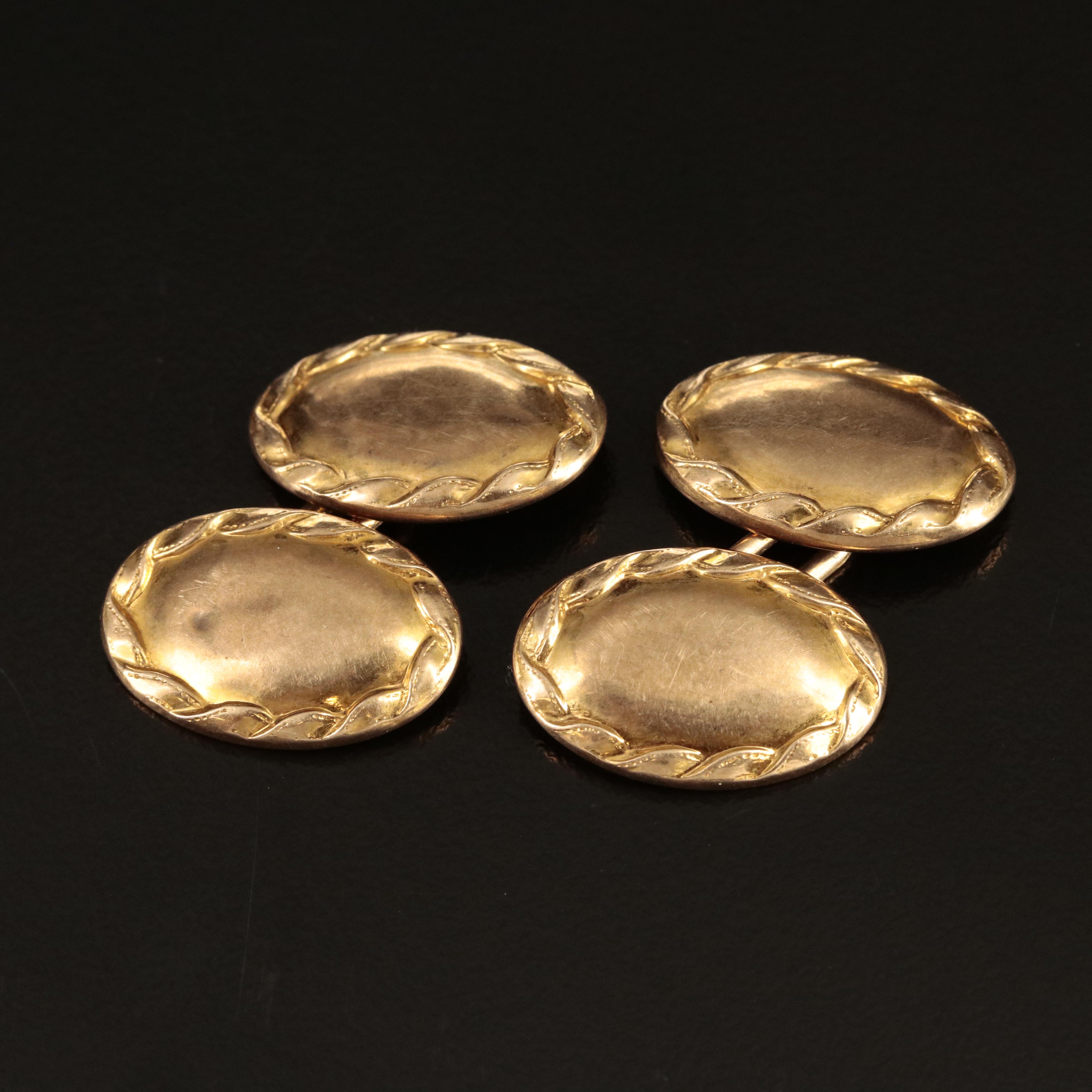 Vintage 14K Repoussé Cufflinks