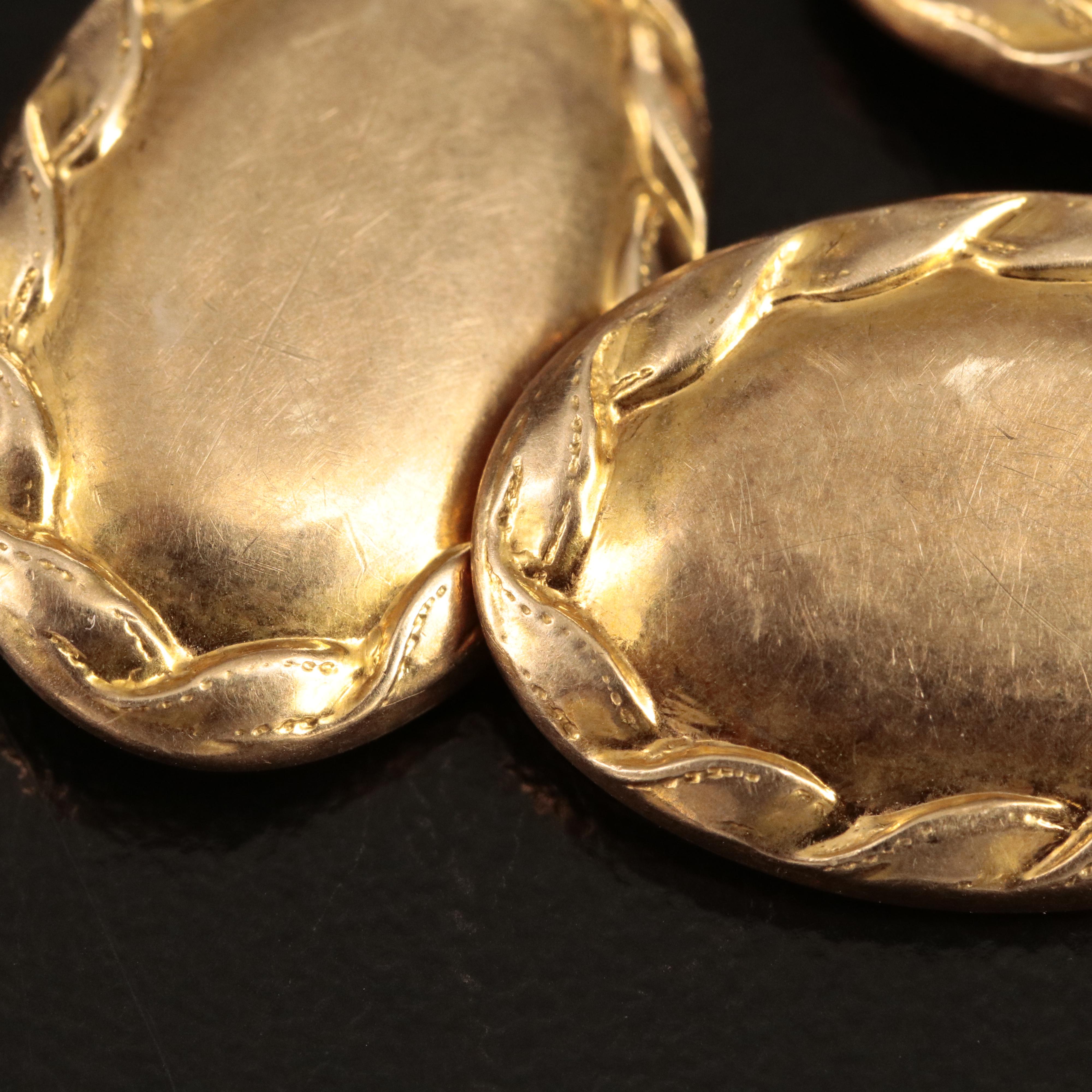 Vintage 14K Repoussé Cufflinks