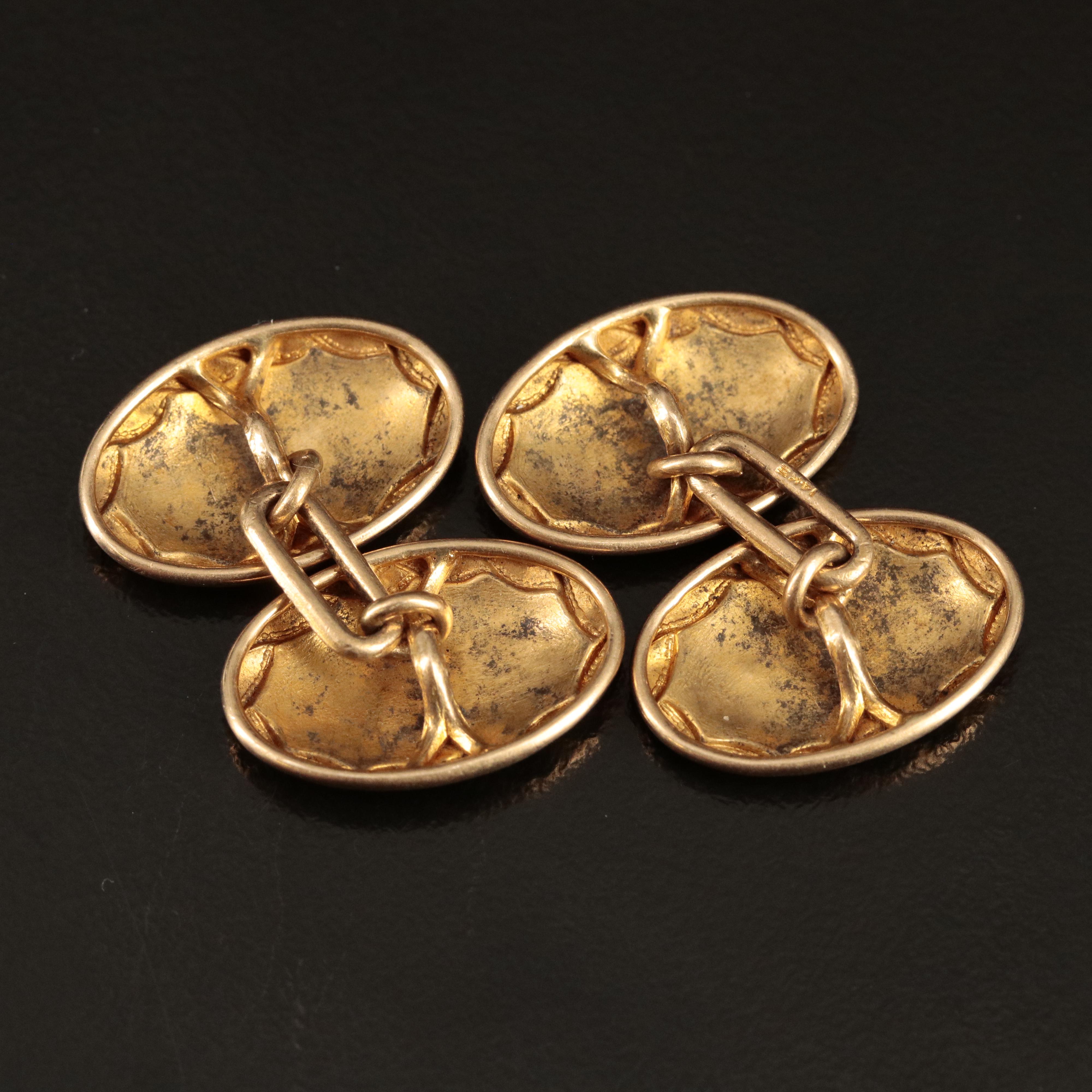 Vintage 14K Repoussé Cufflinks