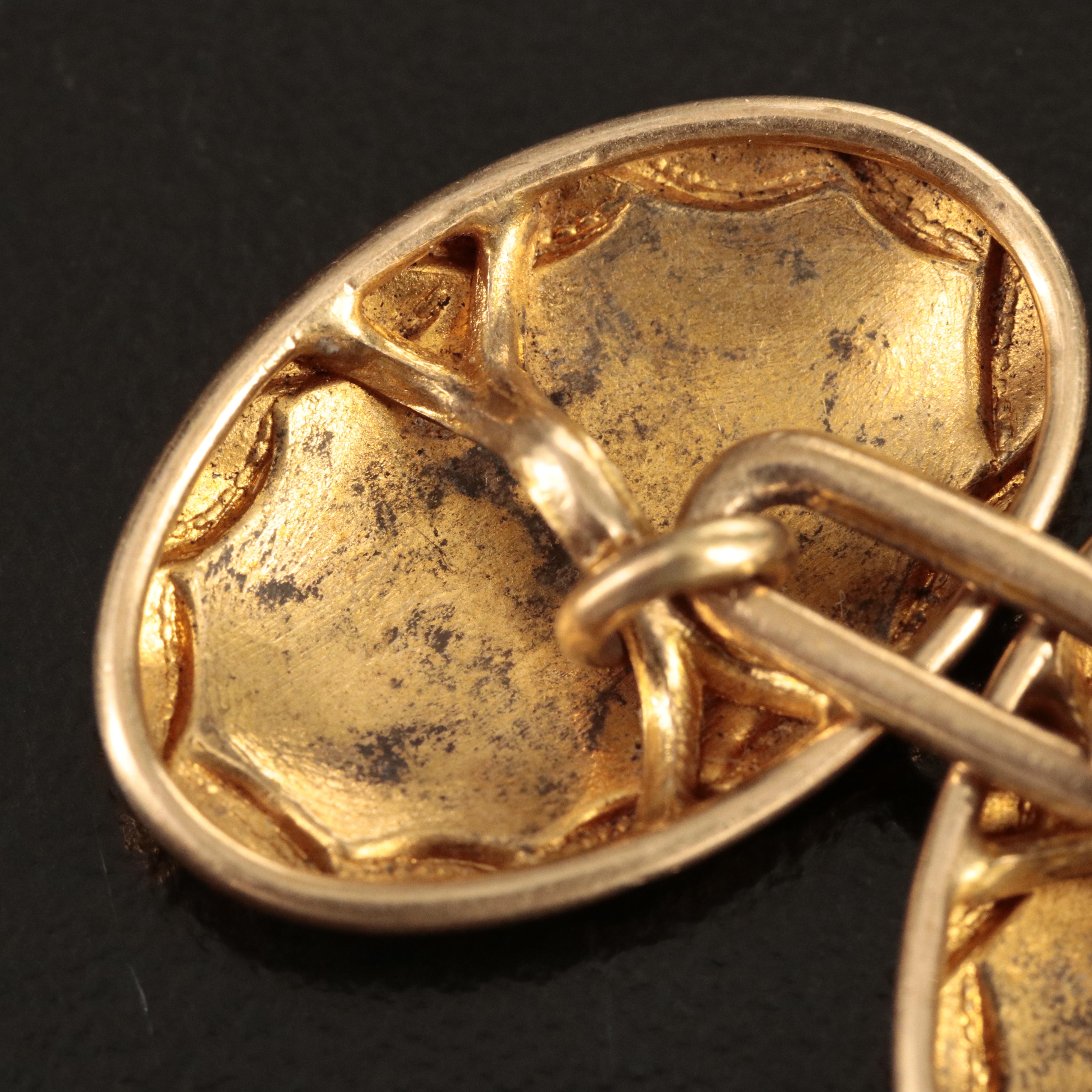 Vintage 14K Repoussé Cufflinks