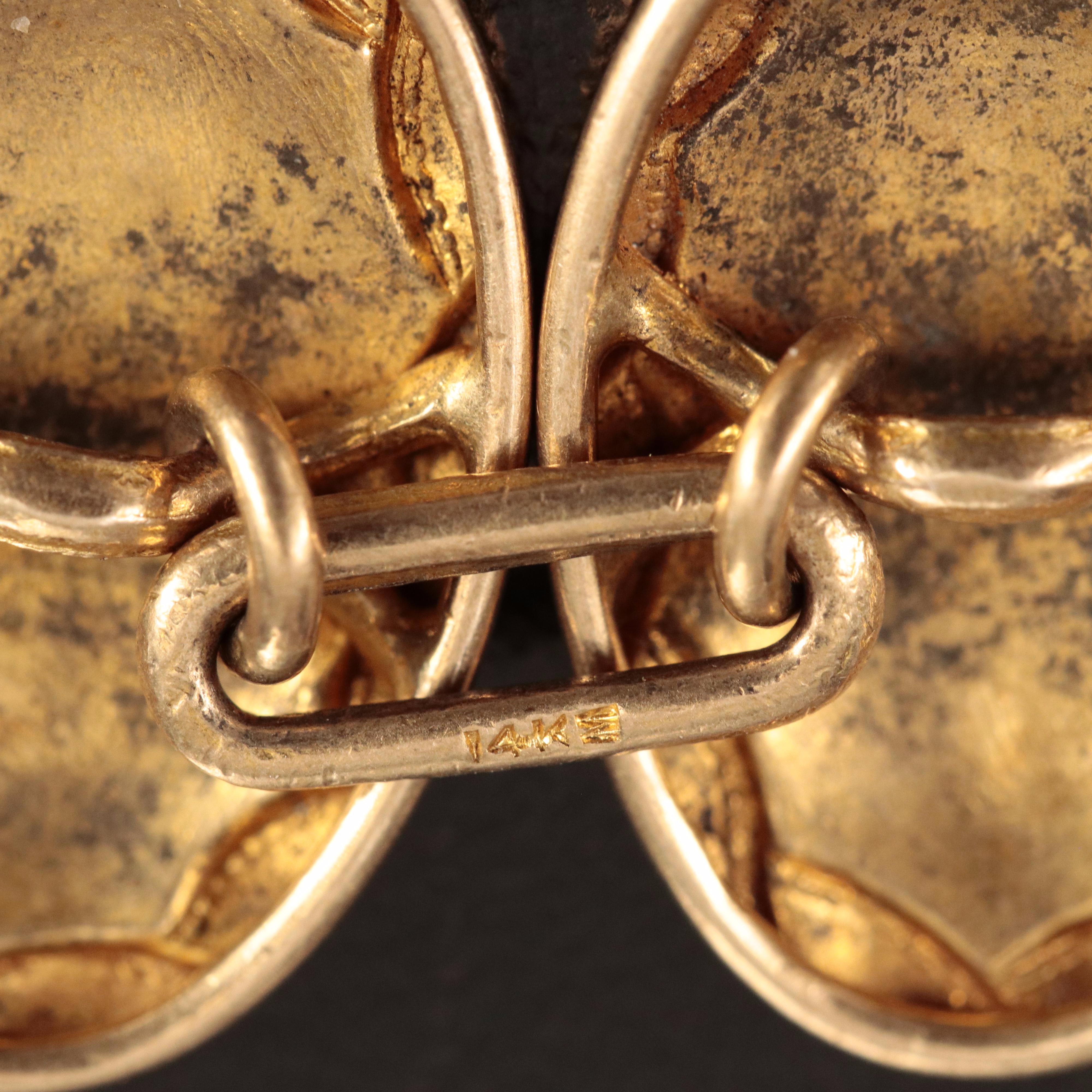 Vintage 14K Repoussé Cufflinks