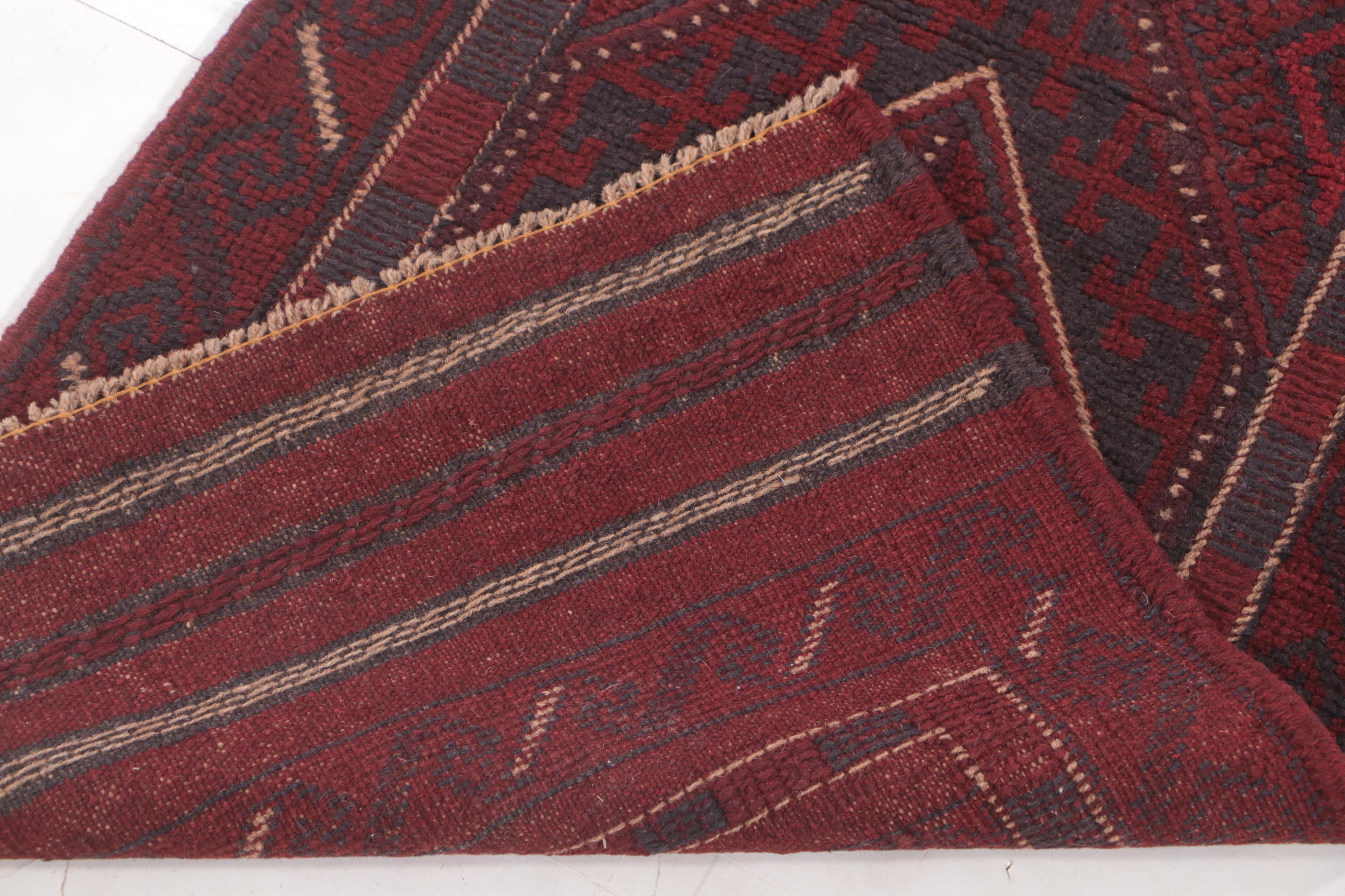 1'11 x 8' Hand-Knotted Afghan Aimaq Carpet Runner