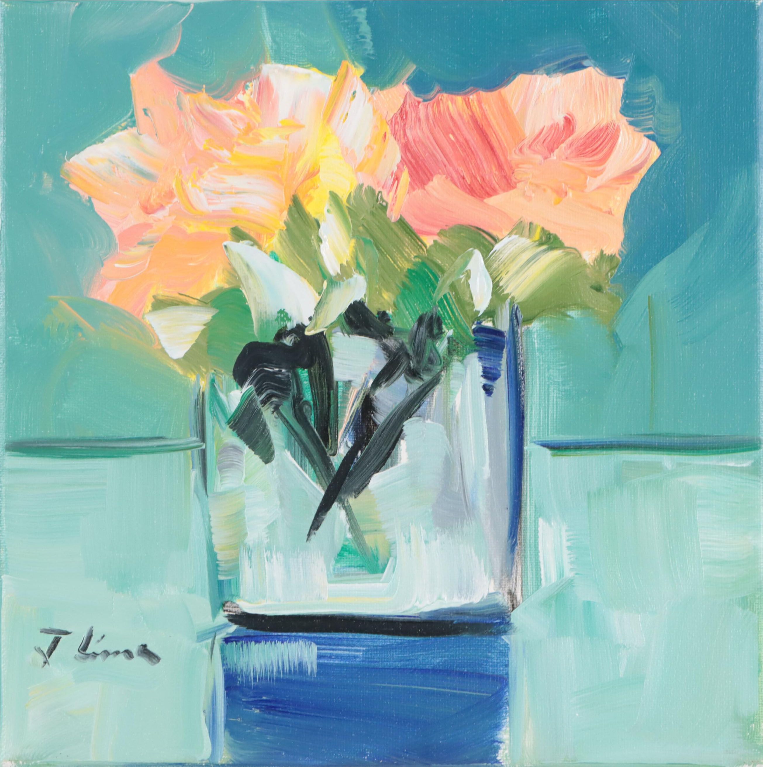 José M. Lima Floral Still Life Oil Painting, 2022