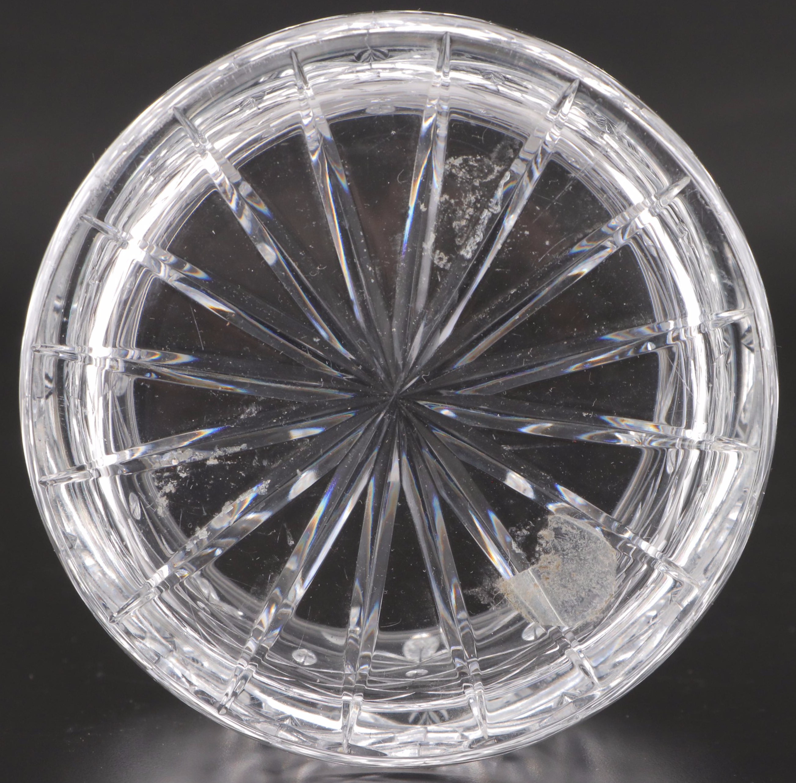 EAPG Bead and Diamond Cake Stand with Crystal Lidded Jar and Bowl