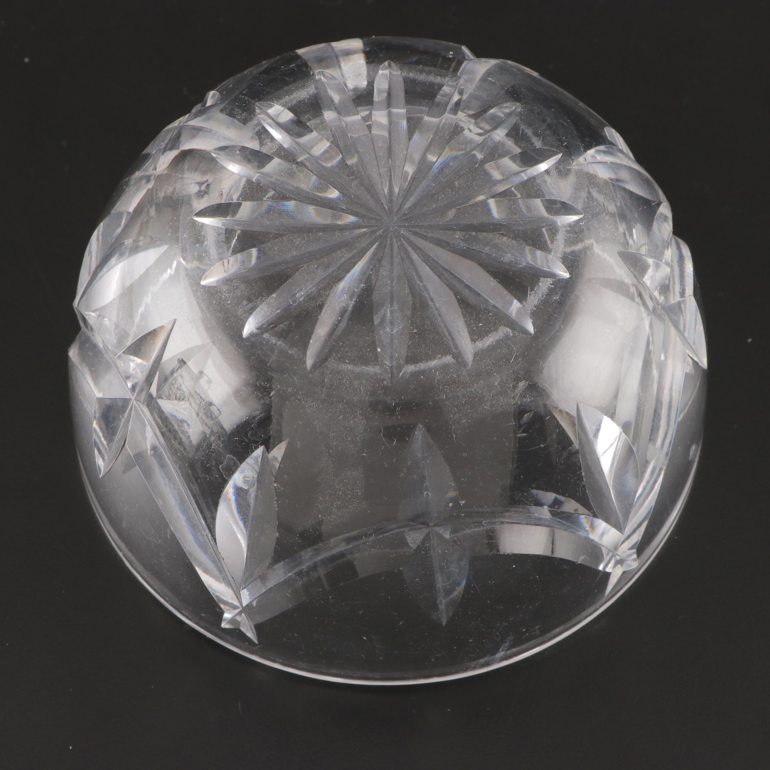 EAPG Bead and Diamond Cake Stand with Crystal Lidded Jar and Bowl