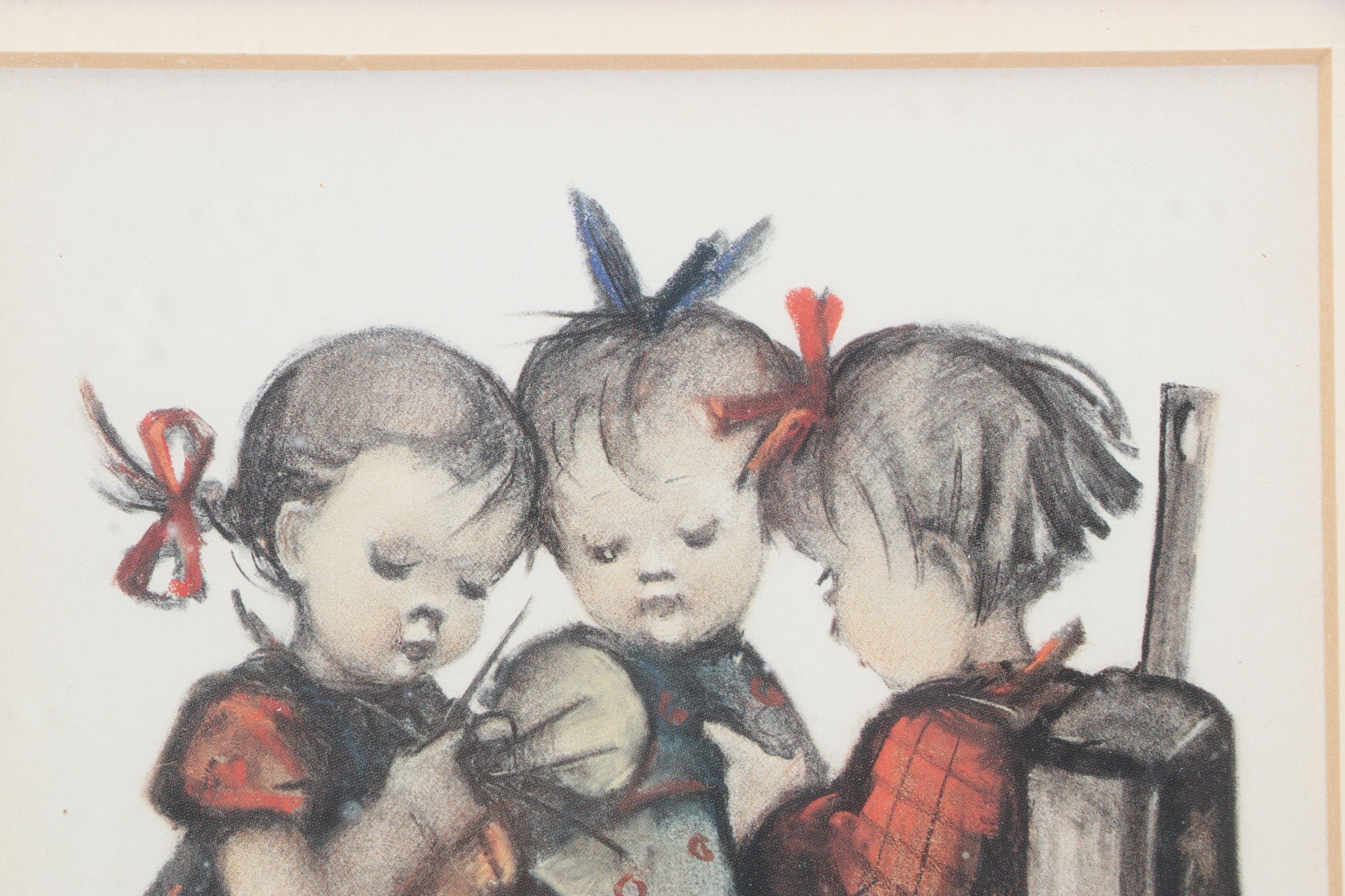 Goebel Hummel Porcelain Figurines and Framed Wall Hanging