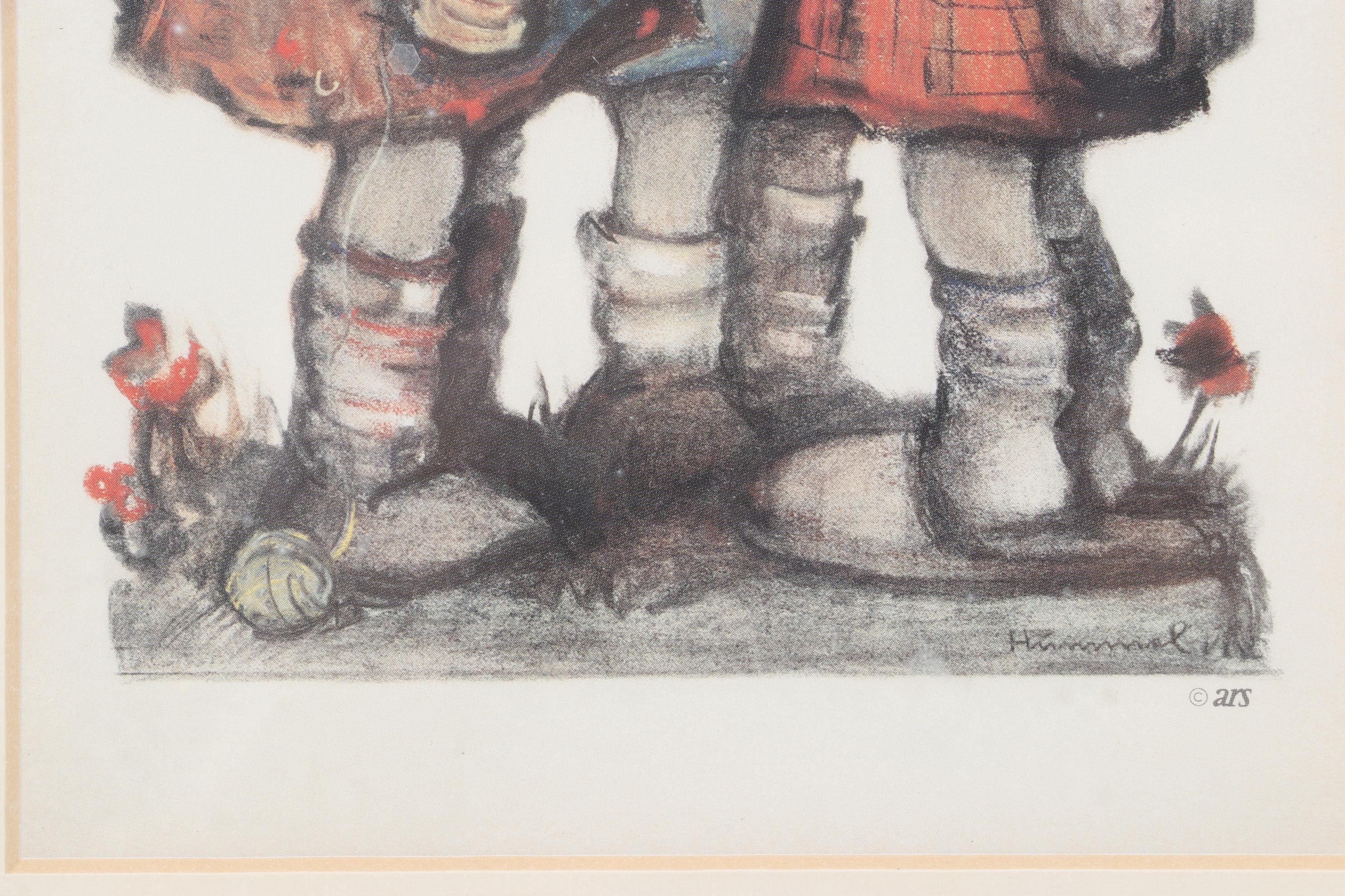 Goebel Hummel Porcelain Figurines and Framed Wall Hanging