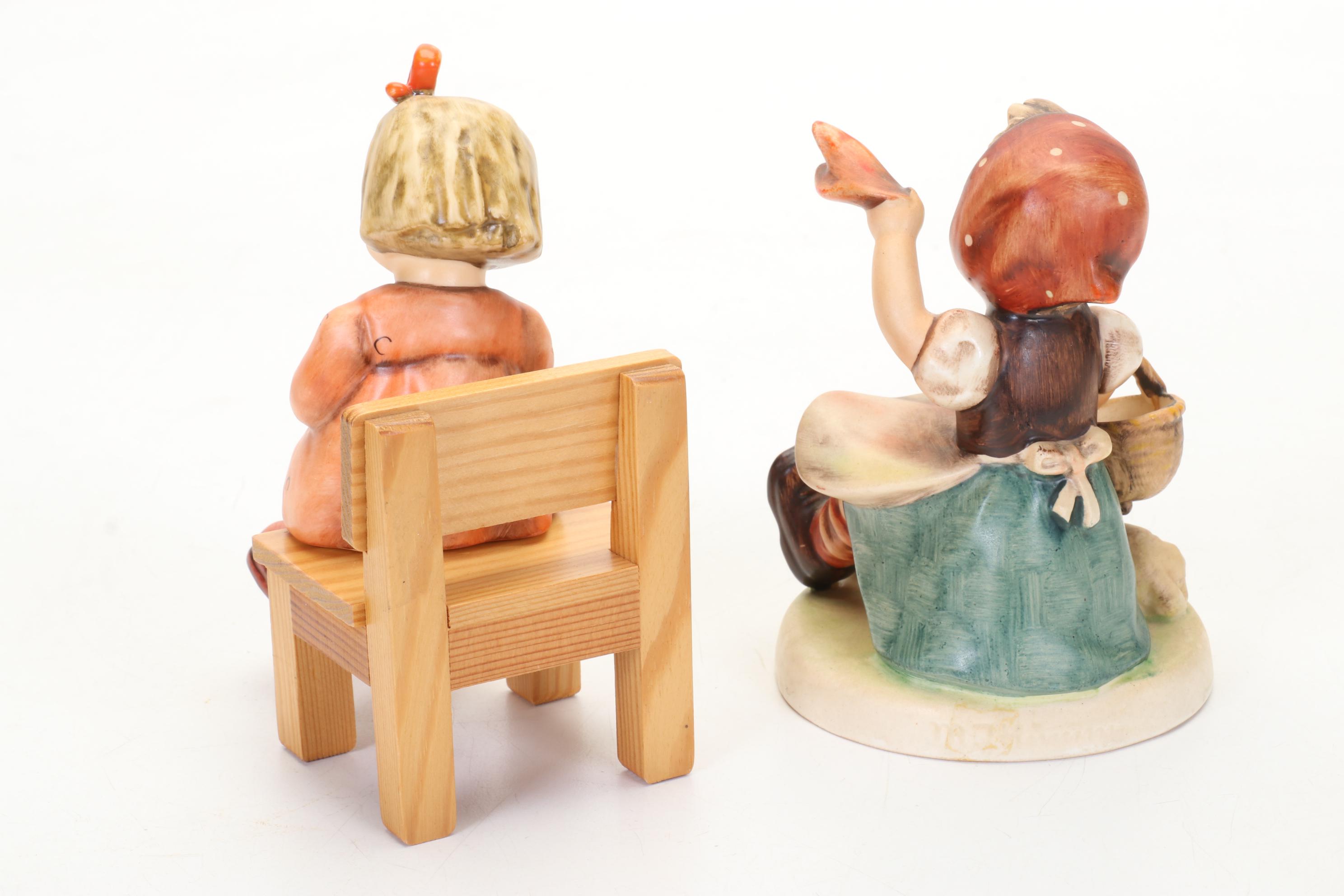 Goebel Hummel Porcelain Figurines and Framed Wall Hanging