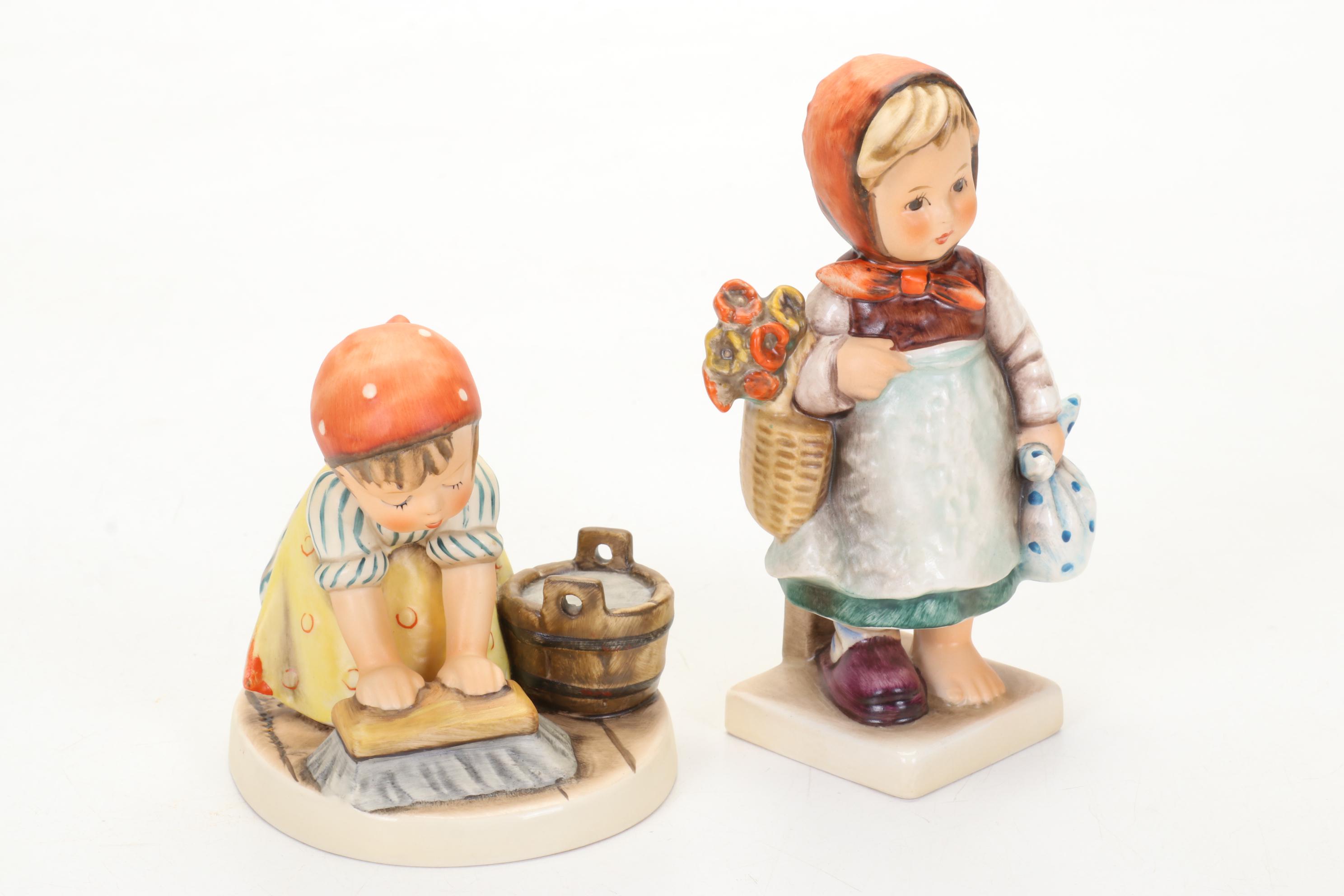 Goebel Hummel Porcelain Figurines and Framed Wall Hanging