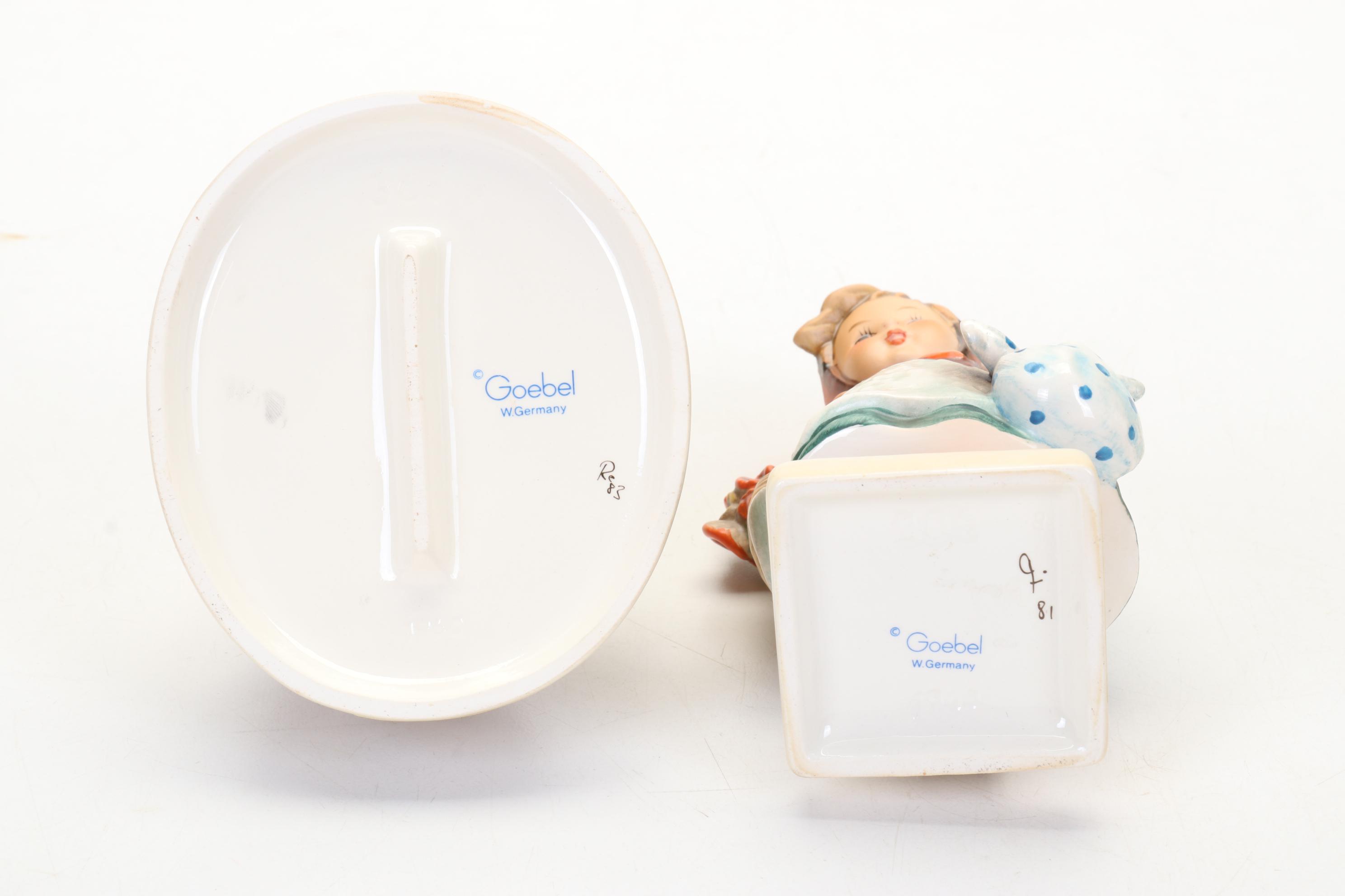 Goebel Hummel Porcelain Figurines and Framed Wall Hanging