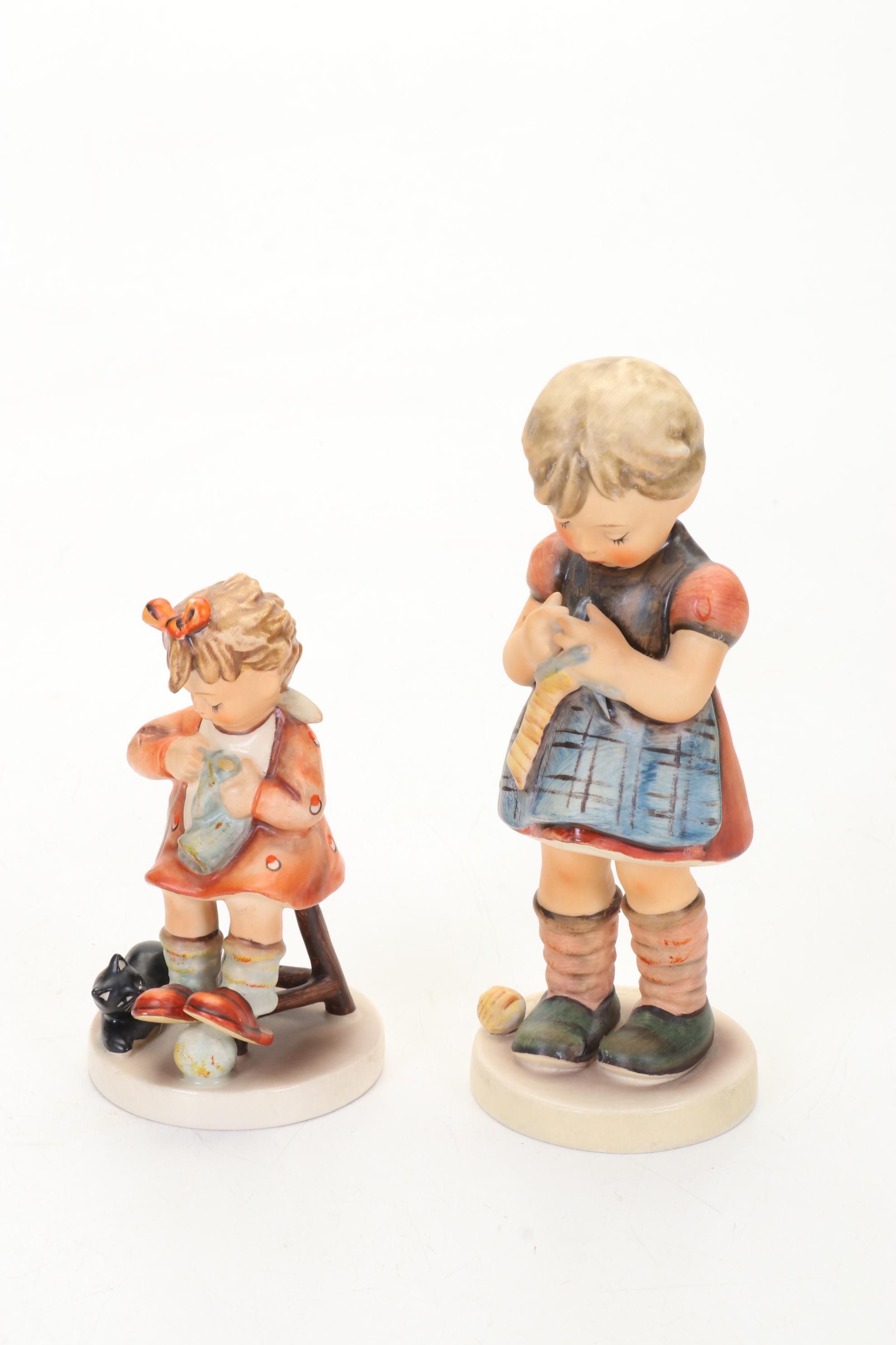 Goebel Hummel Porcelain Figurines and Framed Wall Hanging