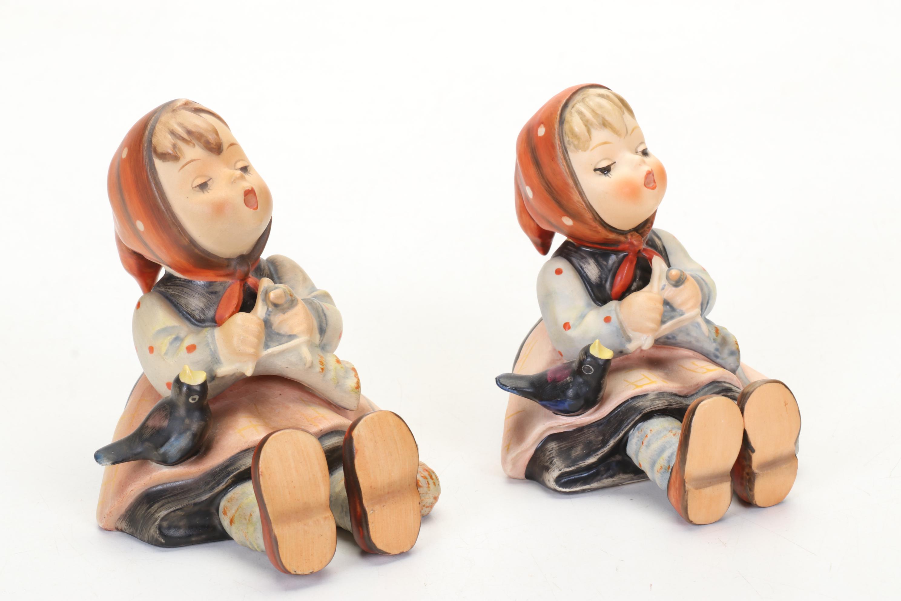 Goebel Hummel Porcelain Figurines and Framed Wall Hanging