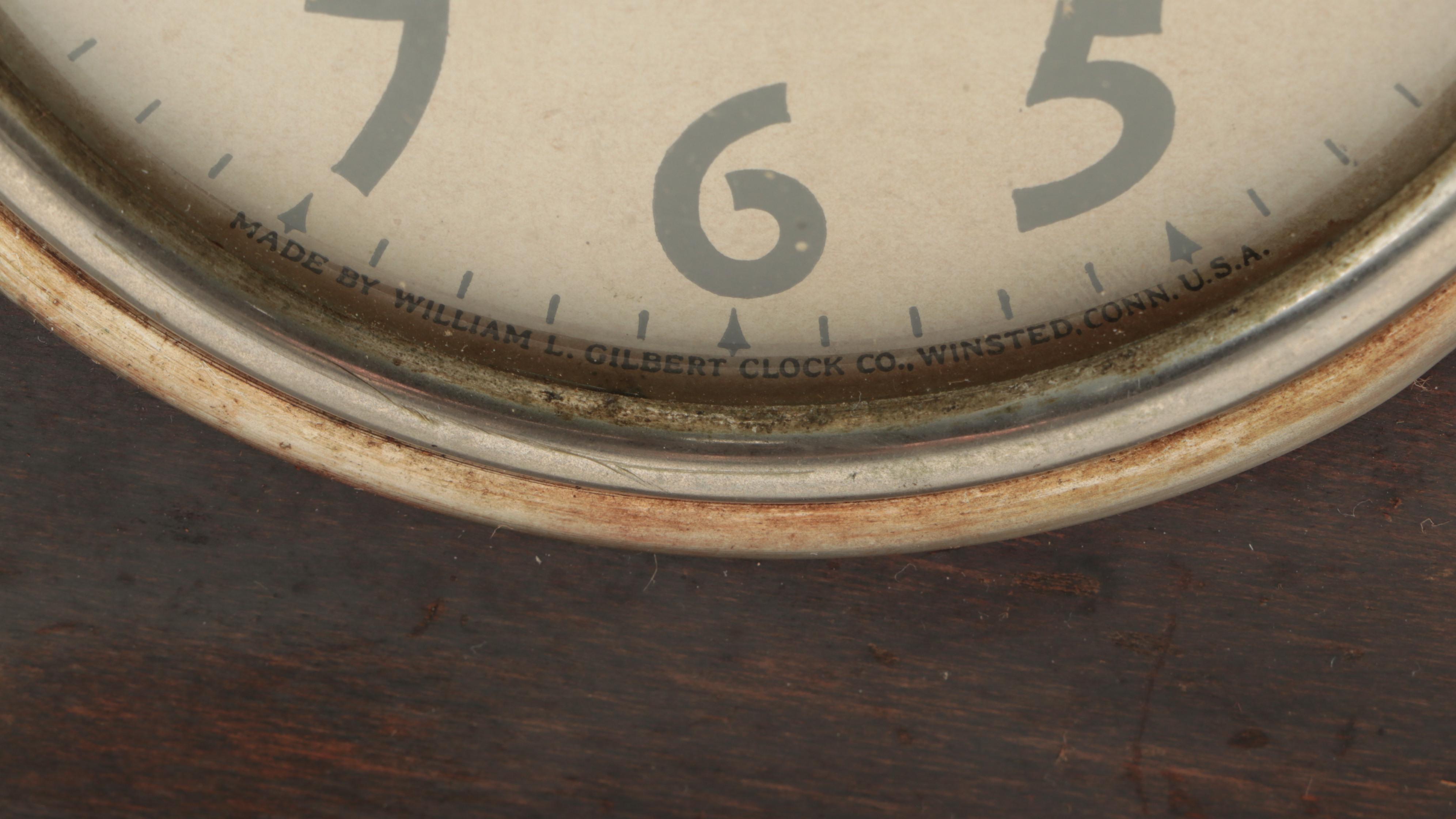 Gilbert Tambour Mantel Clock with Other Victorian Carved Wooden Clock
