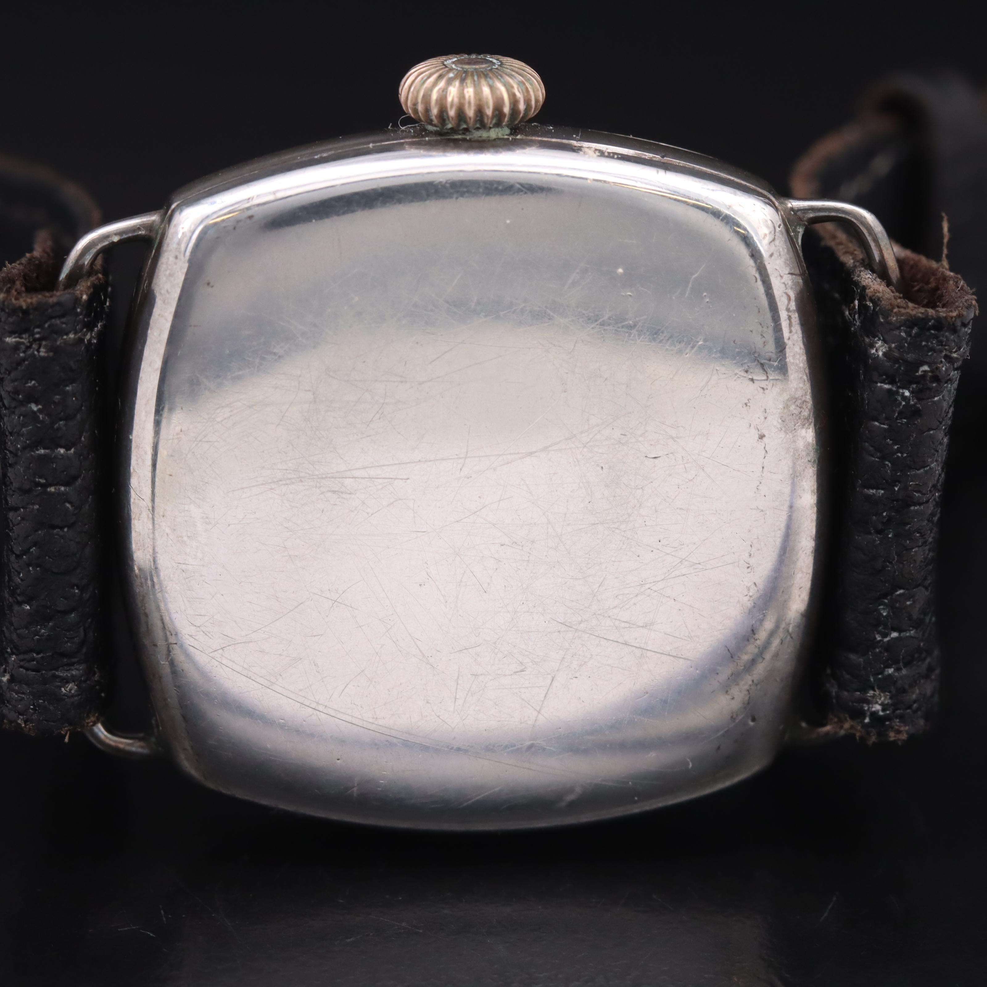 Early 1920s Sterling Silver Rolex Cusion Shape Watch