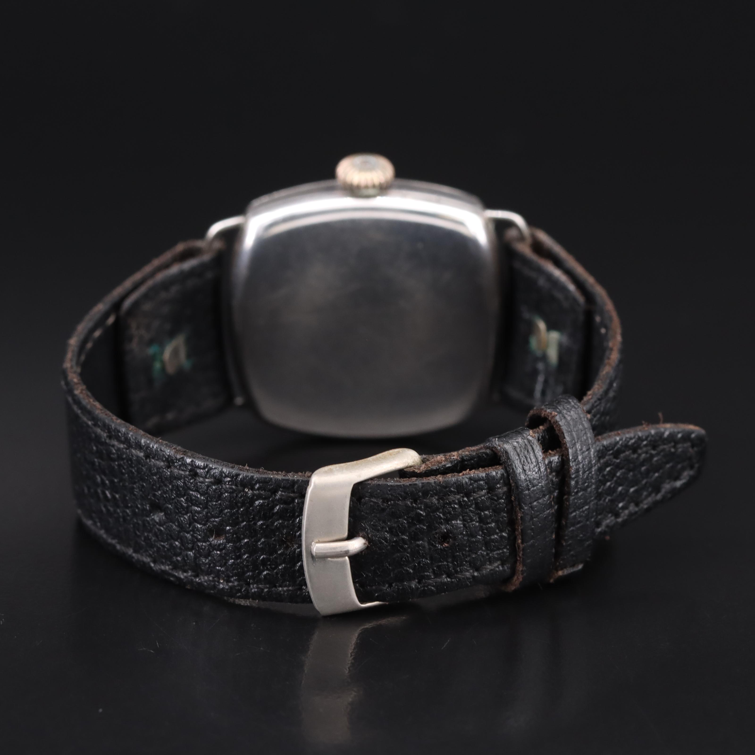 Early 1920s Sterling Silver Rolex Cusion Shape Watch