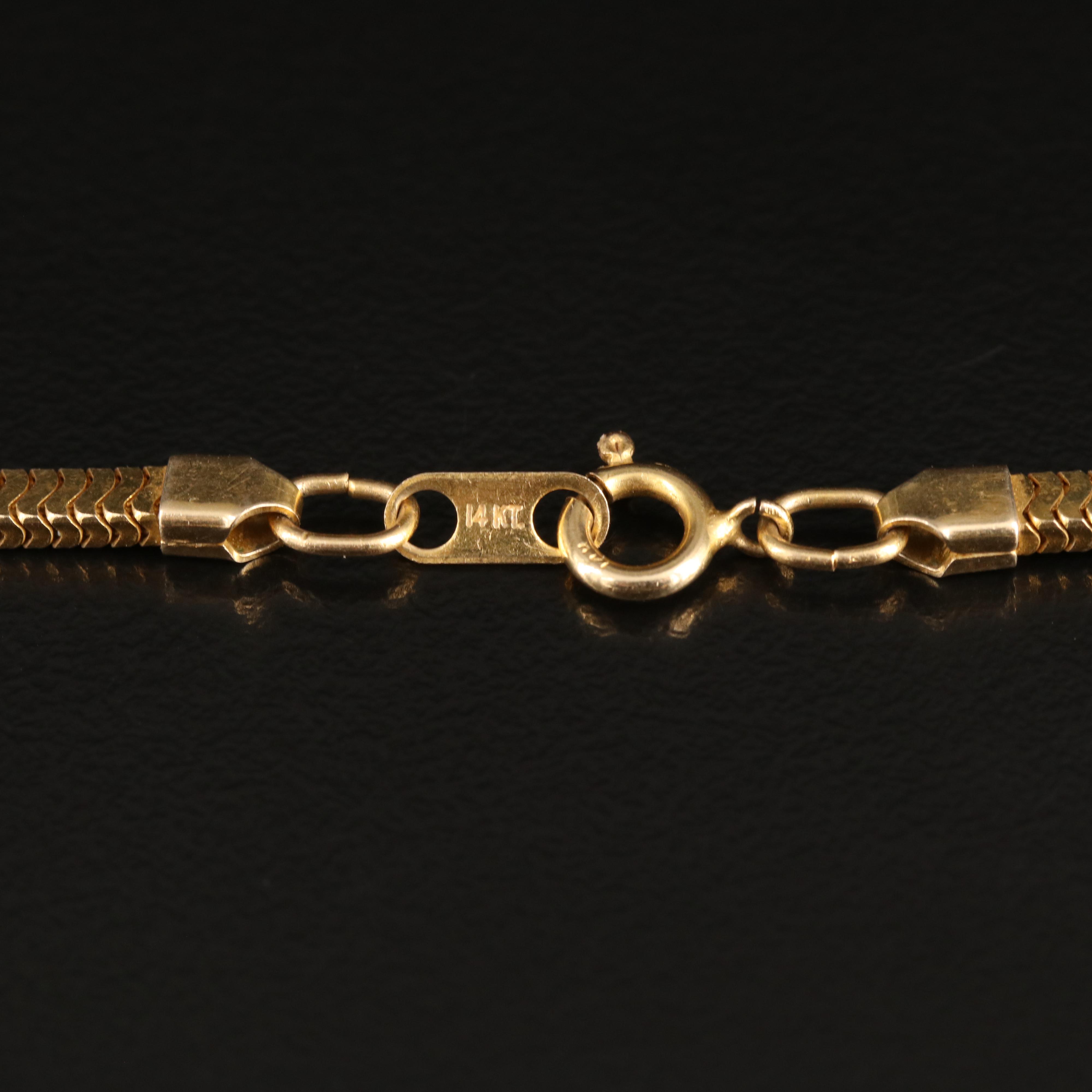 14K Rectangular Snake Chain Necklace