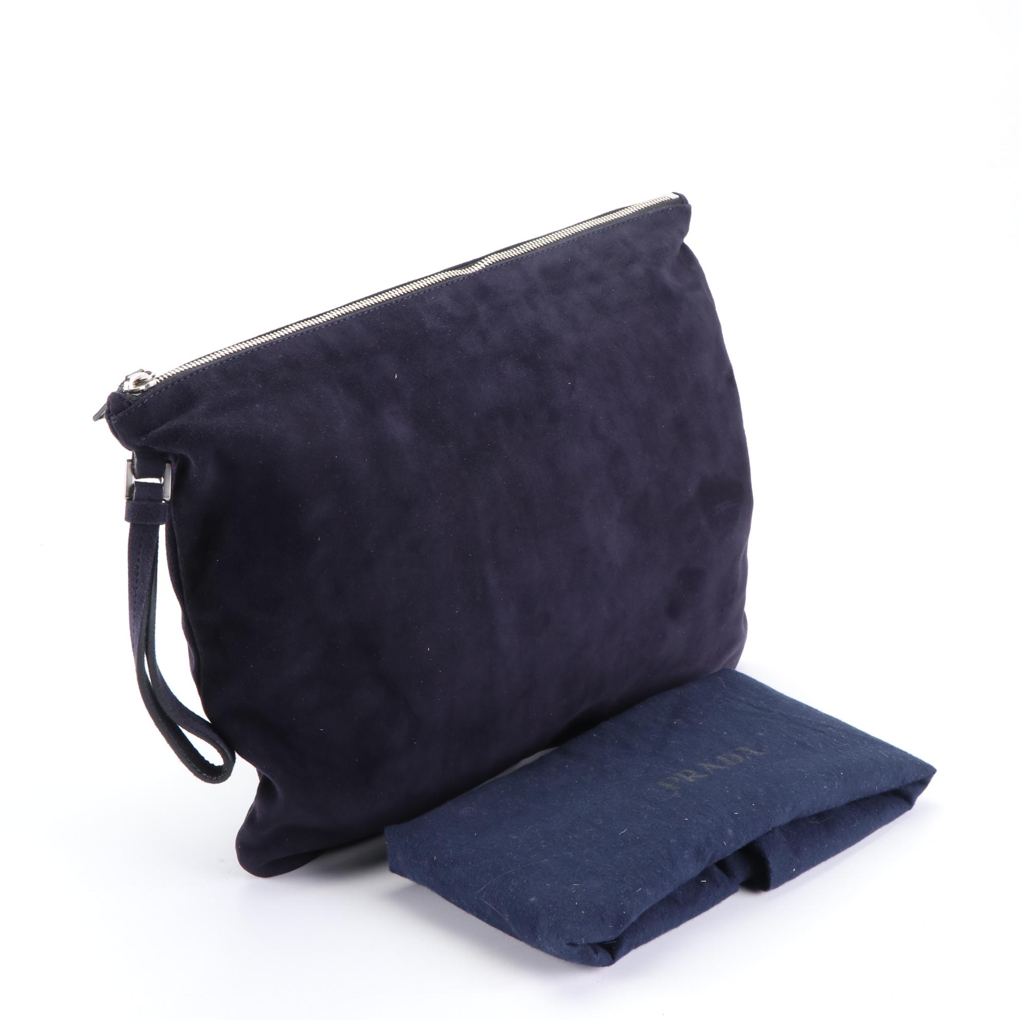 Prada Suede Zip Pouch