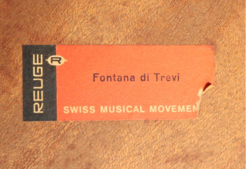 Italian Sorrento Marquetry Side Table with Reuge Musical Movement