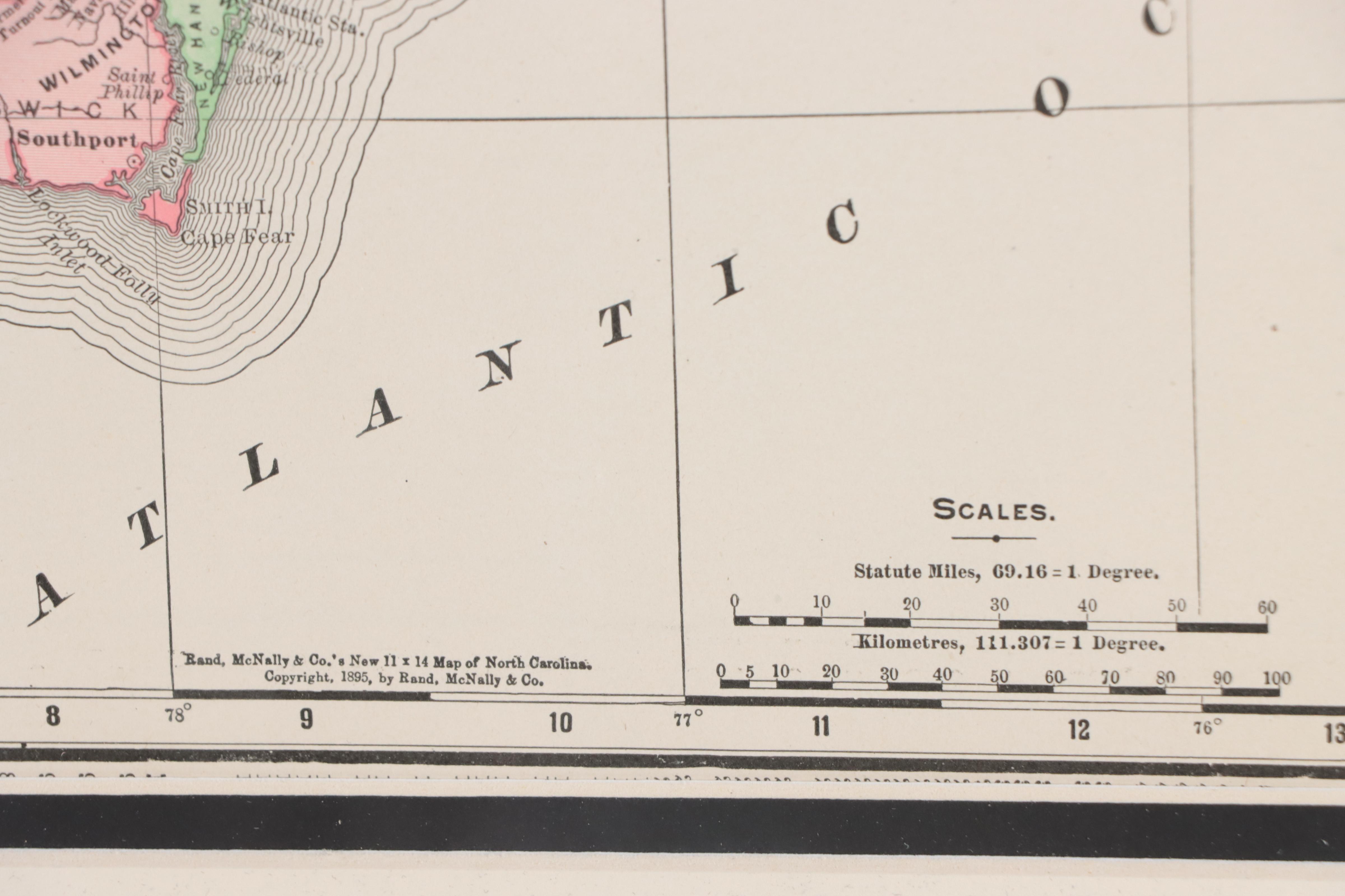 Rand, McNally & Co. Wax Engraving Map of North Carolina, Circa 1895