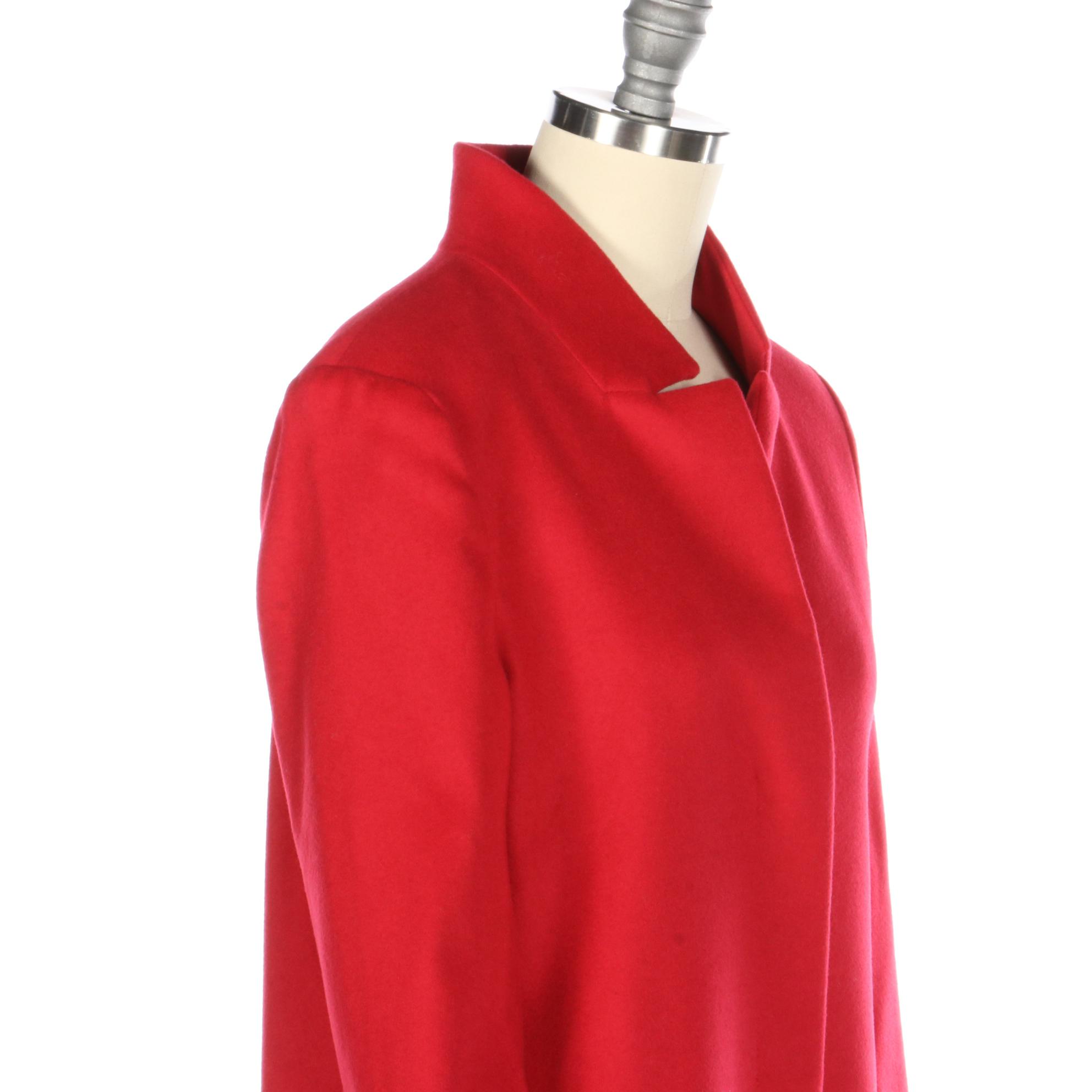 Cinzia Rocco Icons Coat in Red Wool/Cashmere Blend