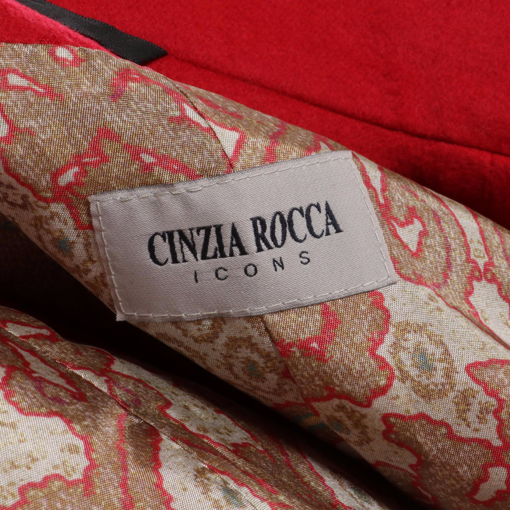 Cinzia Rocco Icons Coat in Red Wool/Cashmere Blend