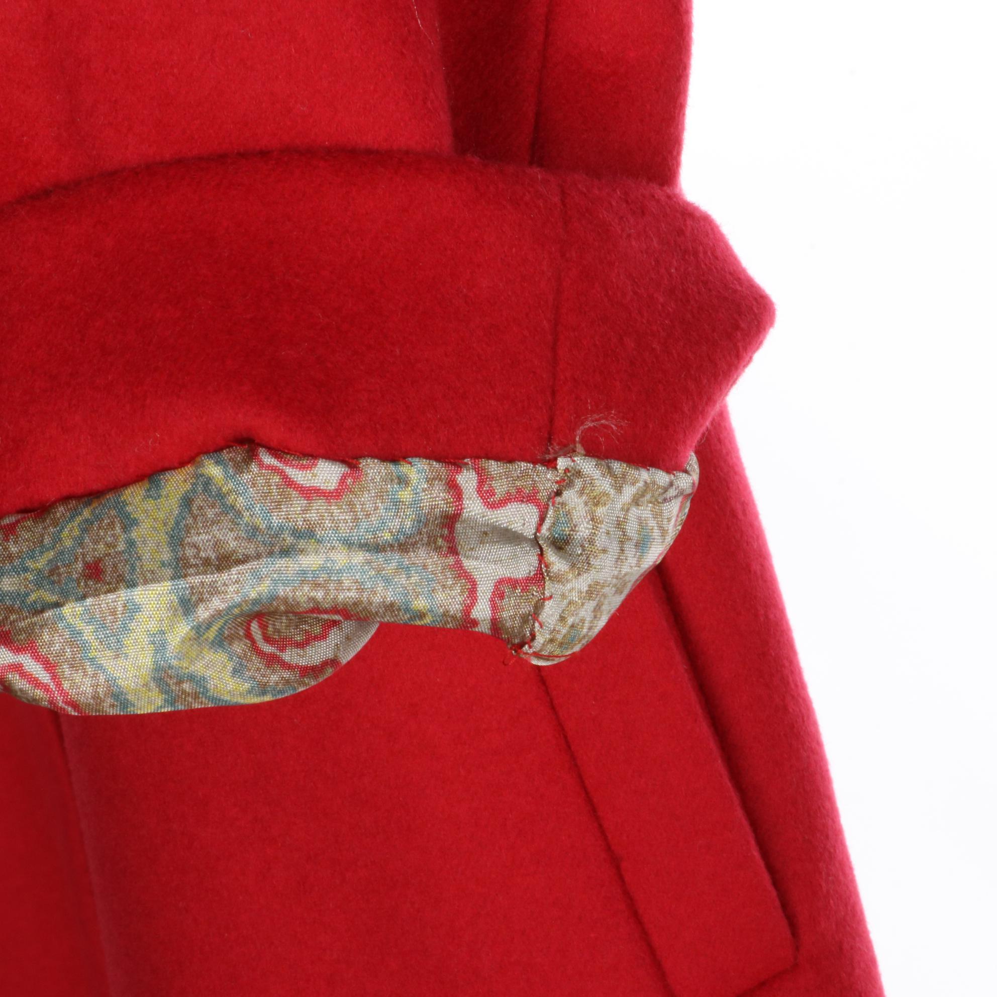 Cinzia Rocco Icons Coat in Red Wool/Cashmere Blend