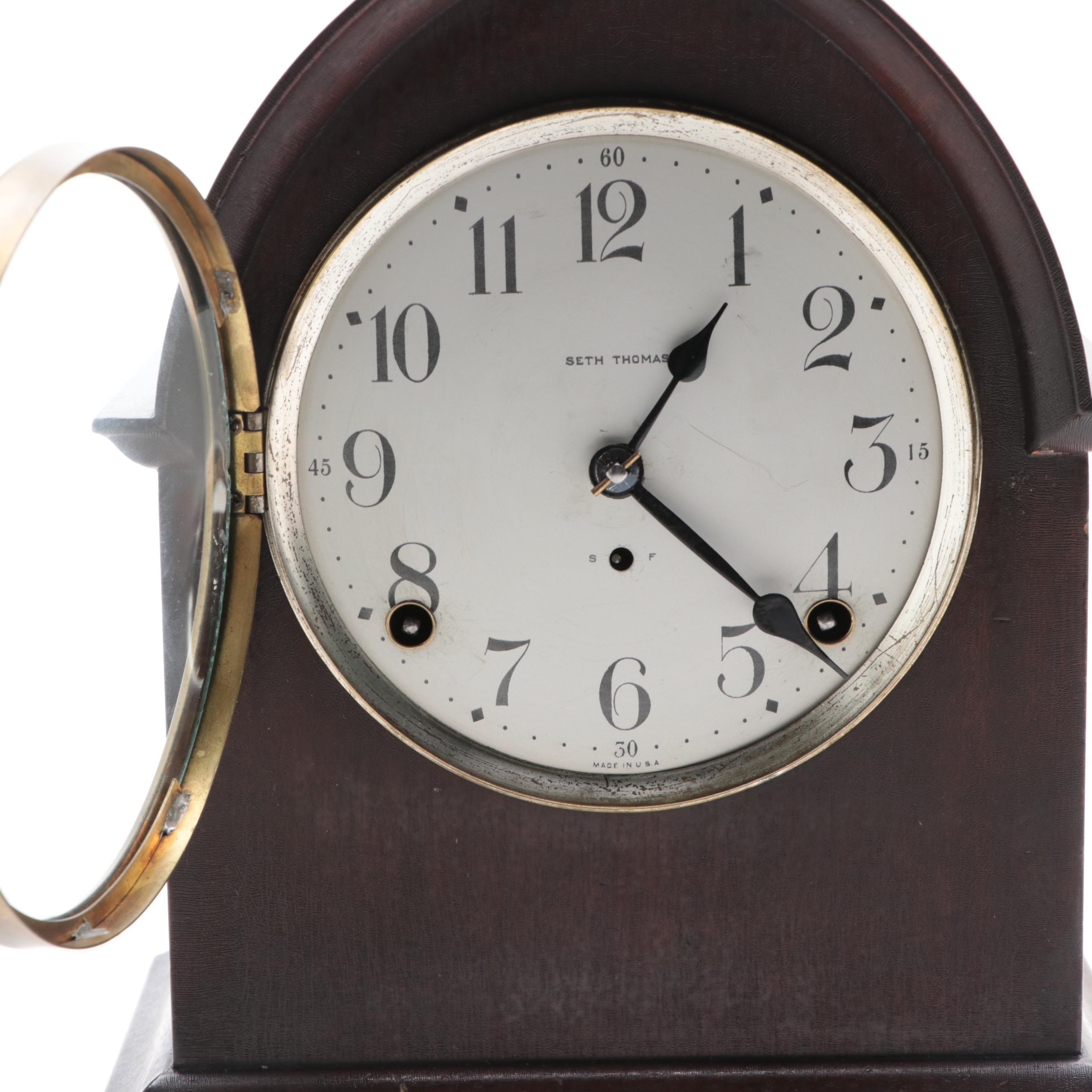 Seth Thomas Mahogany Beehive Clock, Early to Mid-20th Century